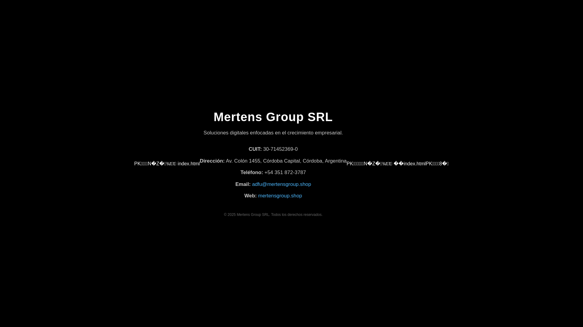 website screenshot of https://mertensgroup.shop/