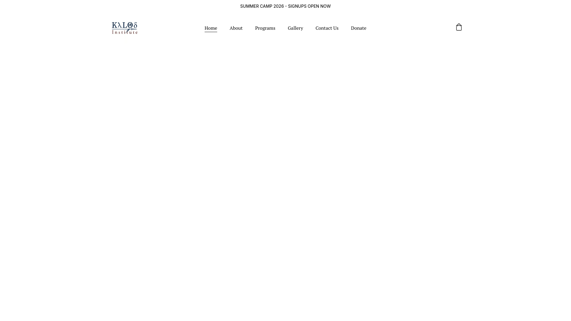 website screenshot of https://kalosinstitute.org/