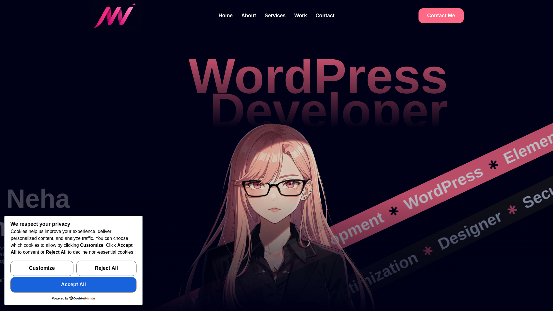 website screenshot of https://nehawankhede.com/