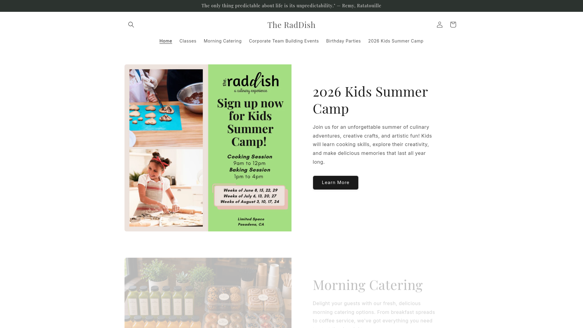 website screenshot of https://theraddish.org/