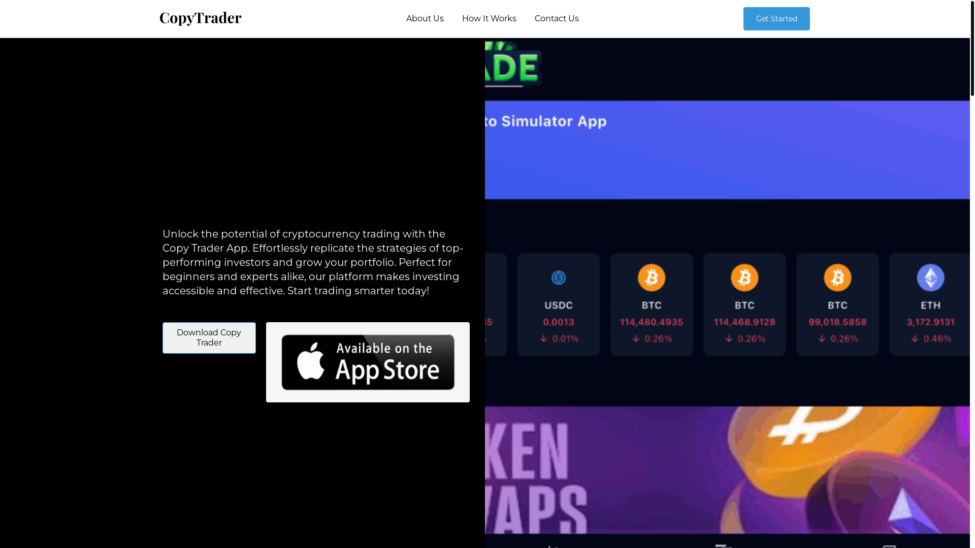 website screenshot of https://crypto-simulator-landing1.pages.dev/