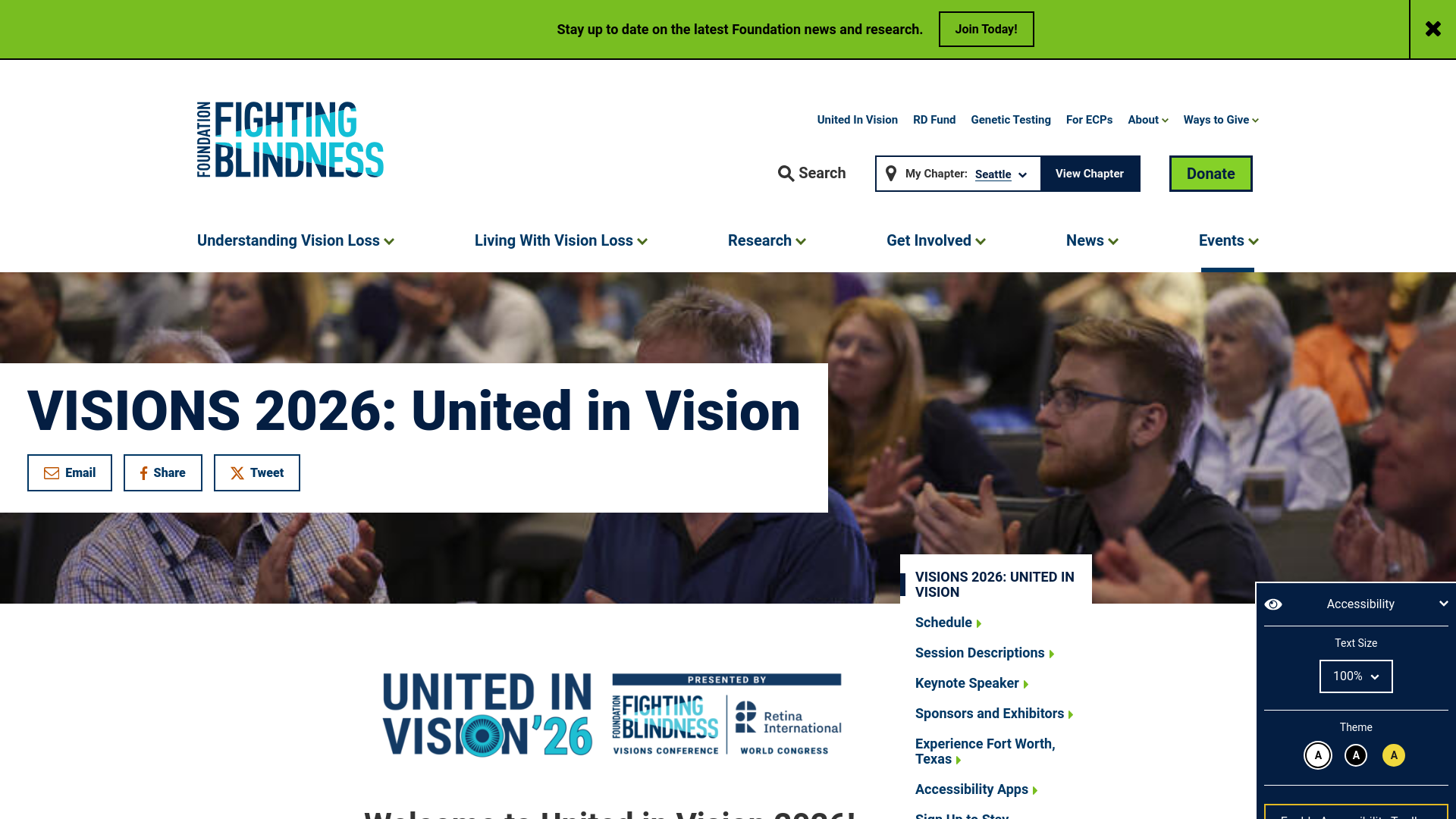 website screenshot of https://unitedinvision.org/