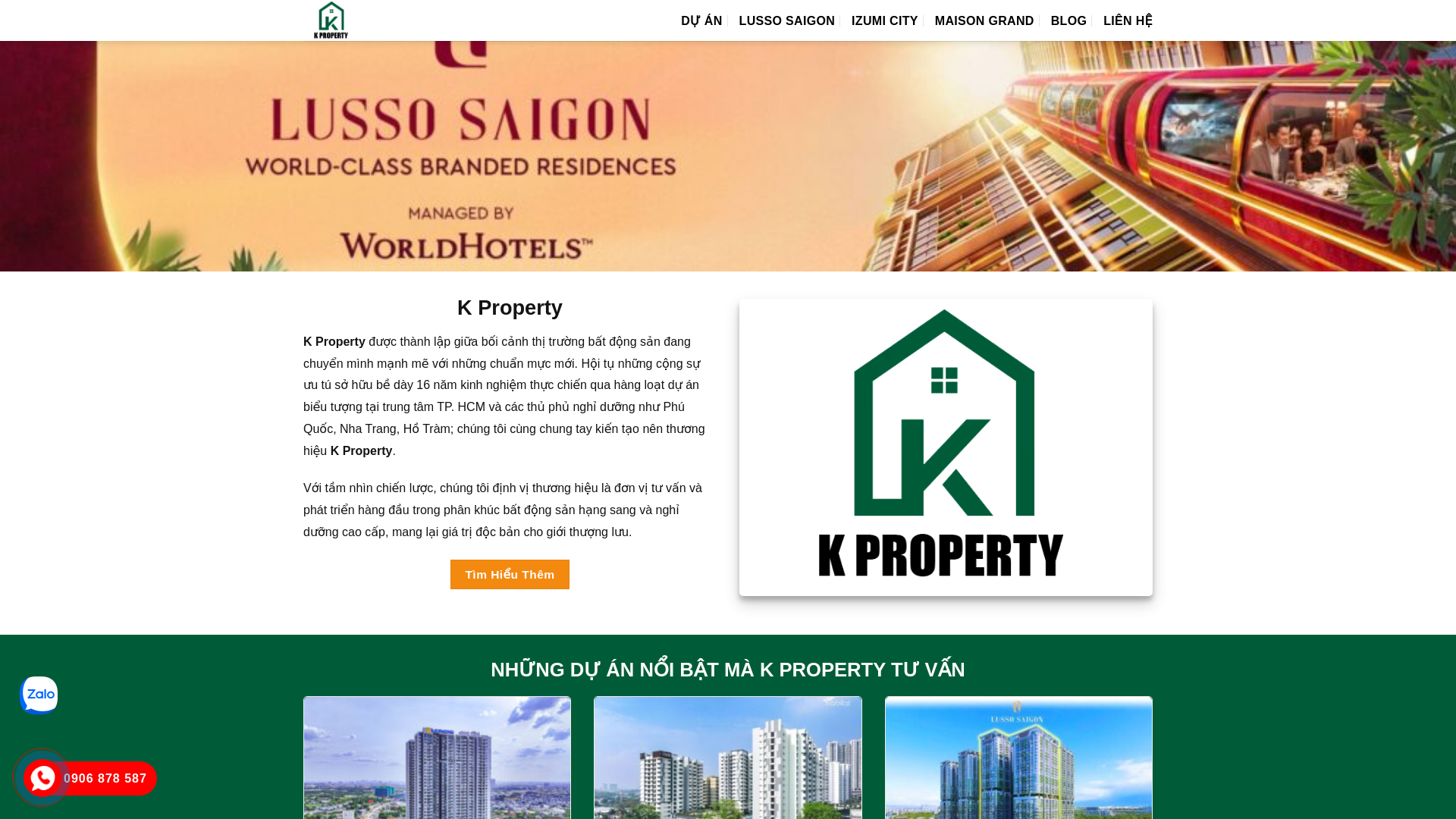 website screenshot of https://kproperty.vn/