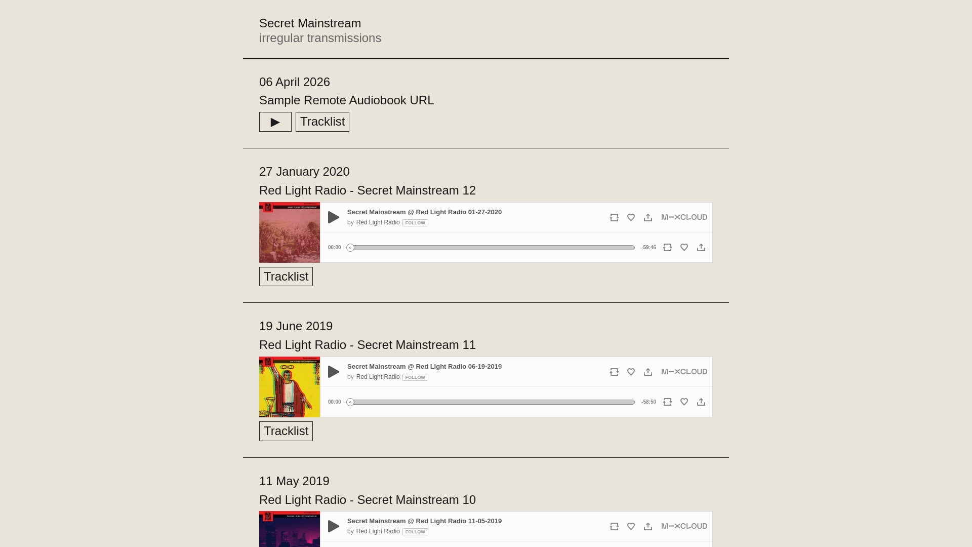 website screenshot of https://secretmainstream.net/