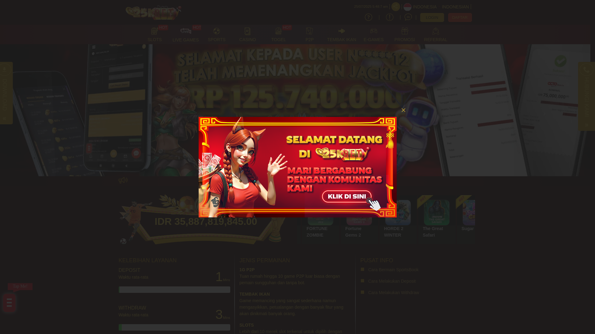 website screenshot of https://25ksaja.xyz/