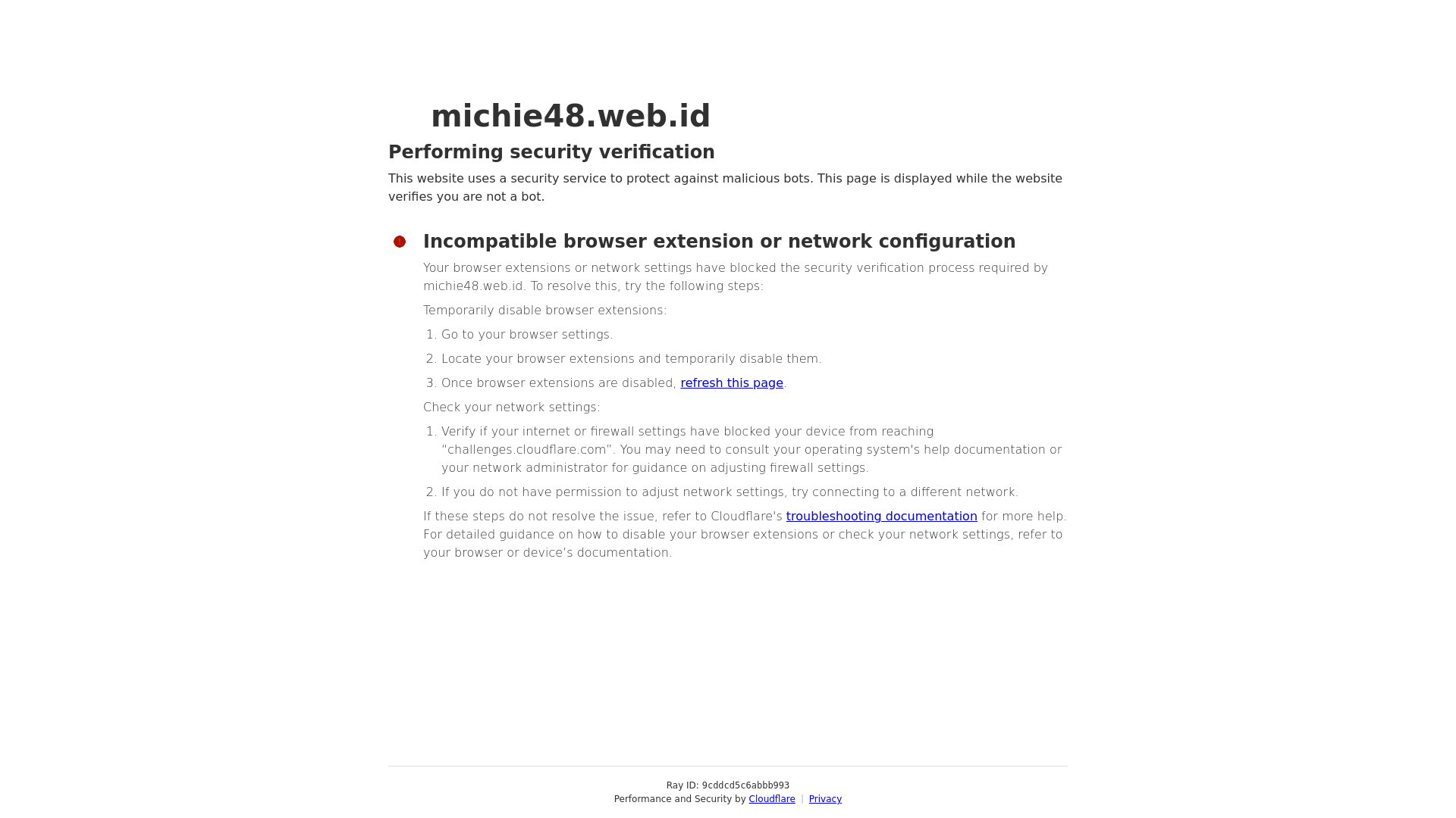 website screenshot of https://michie48.web.id/