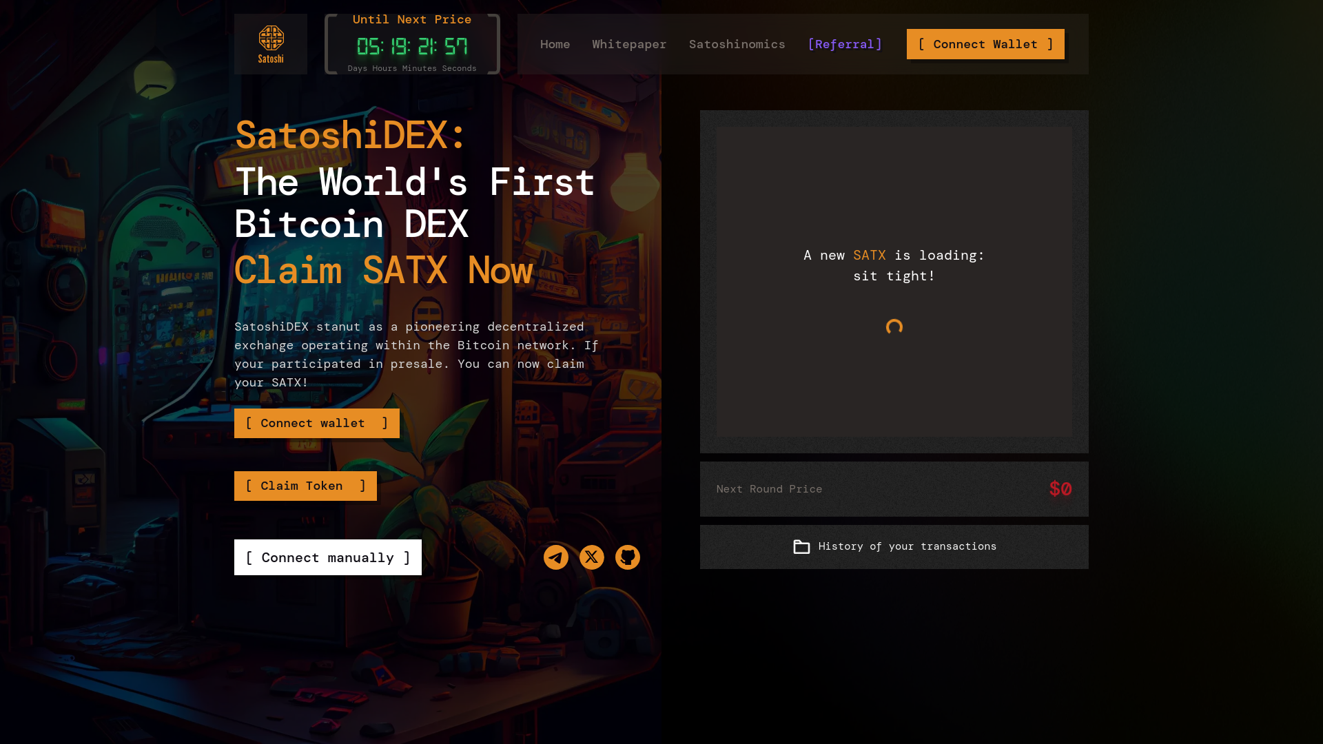 website screenshot of https://presale-satoshidexai.pages.dev