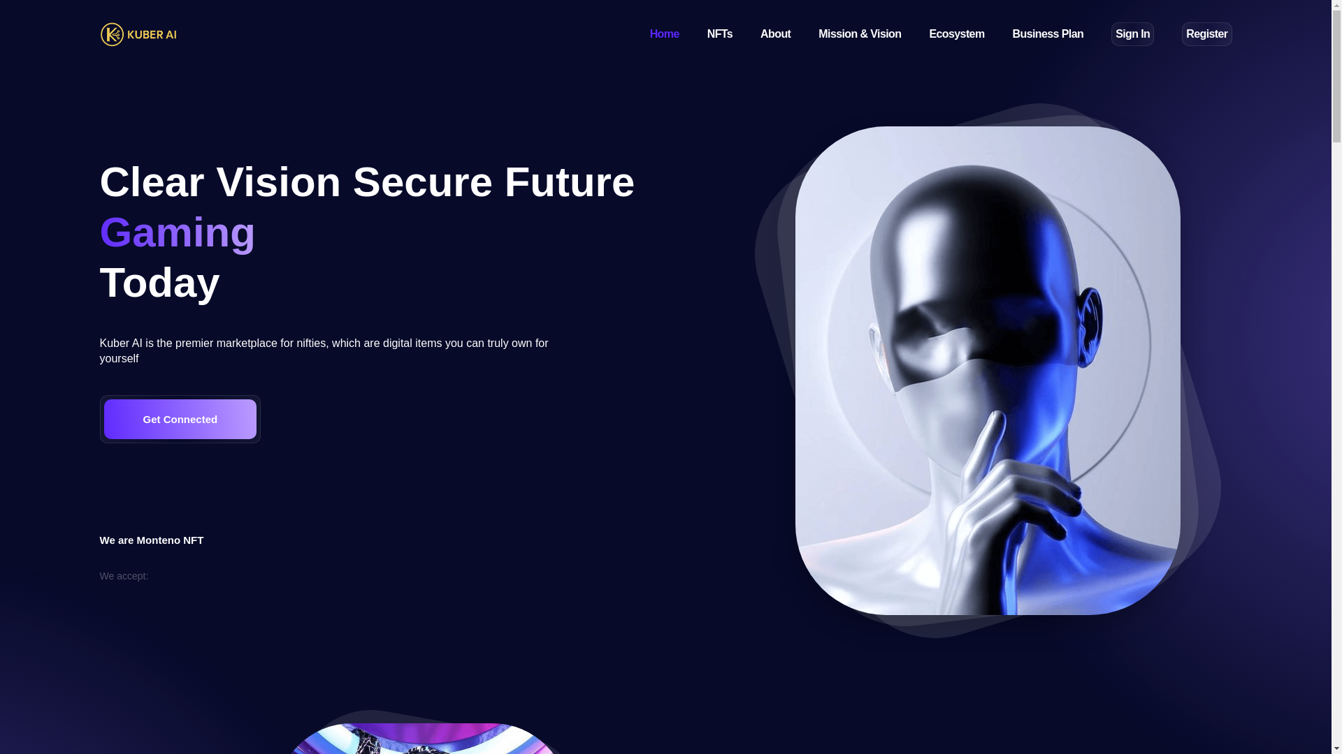 website screenshot of https://kuberai.net/