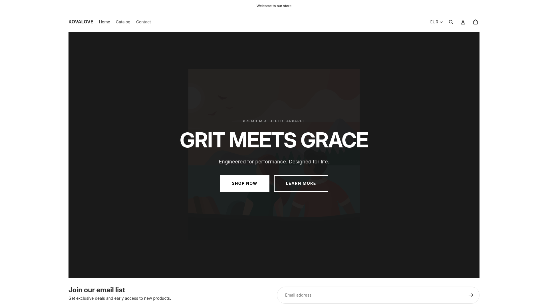 website screenshot of https://kovalove.shop/