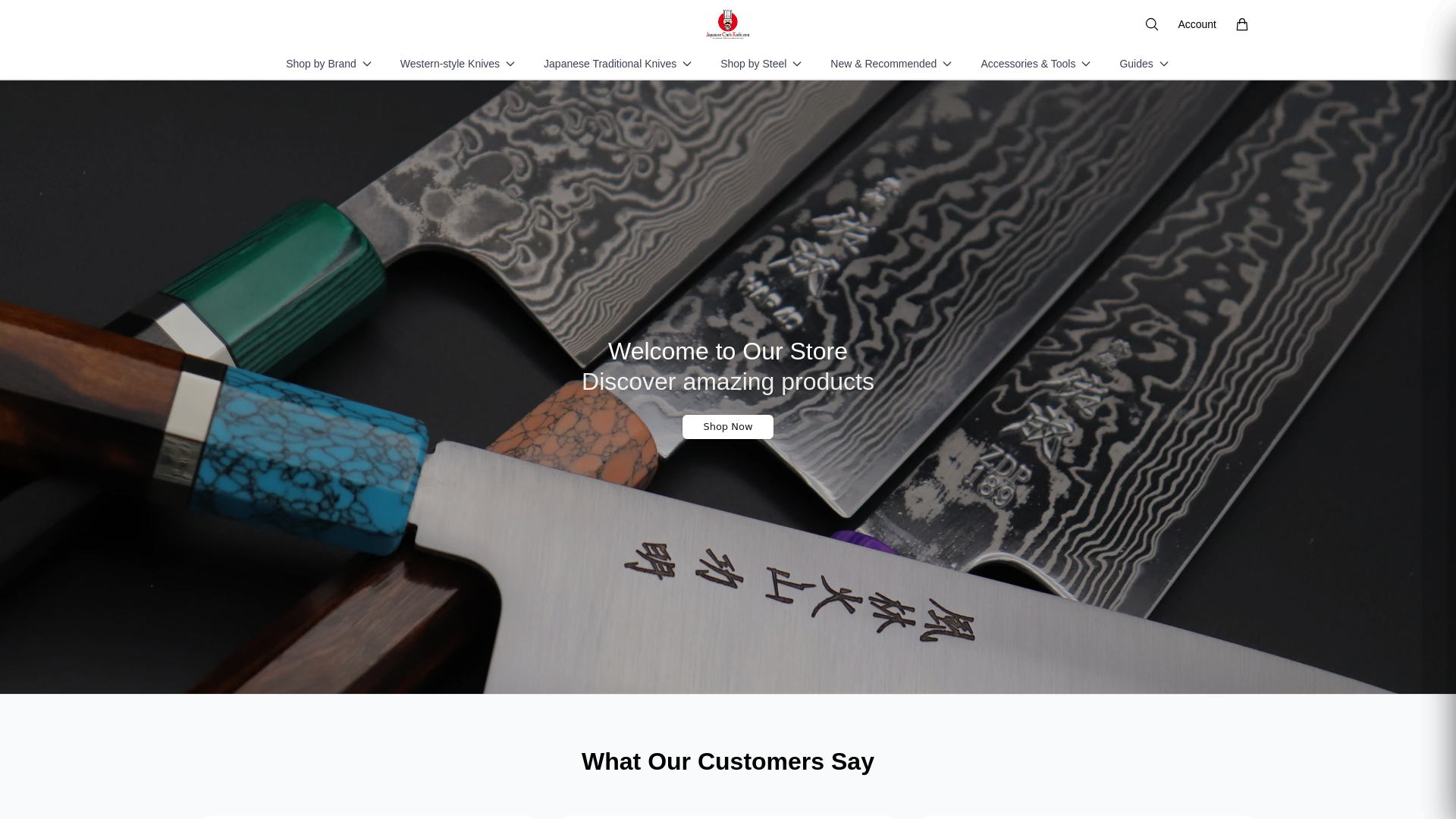 website screenshot of https://japanesechefsknifestore.shop/