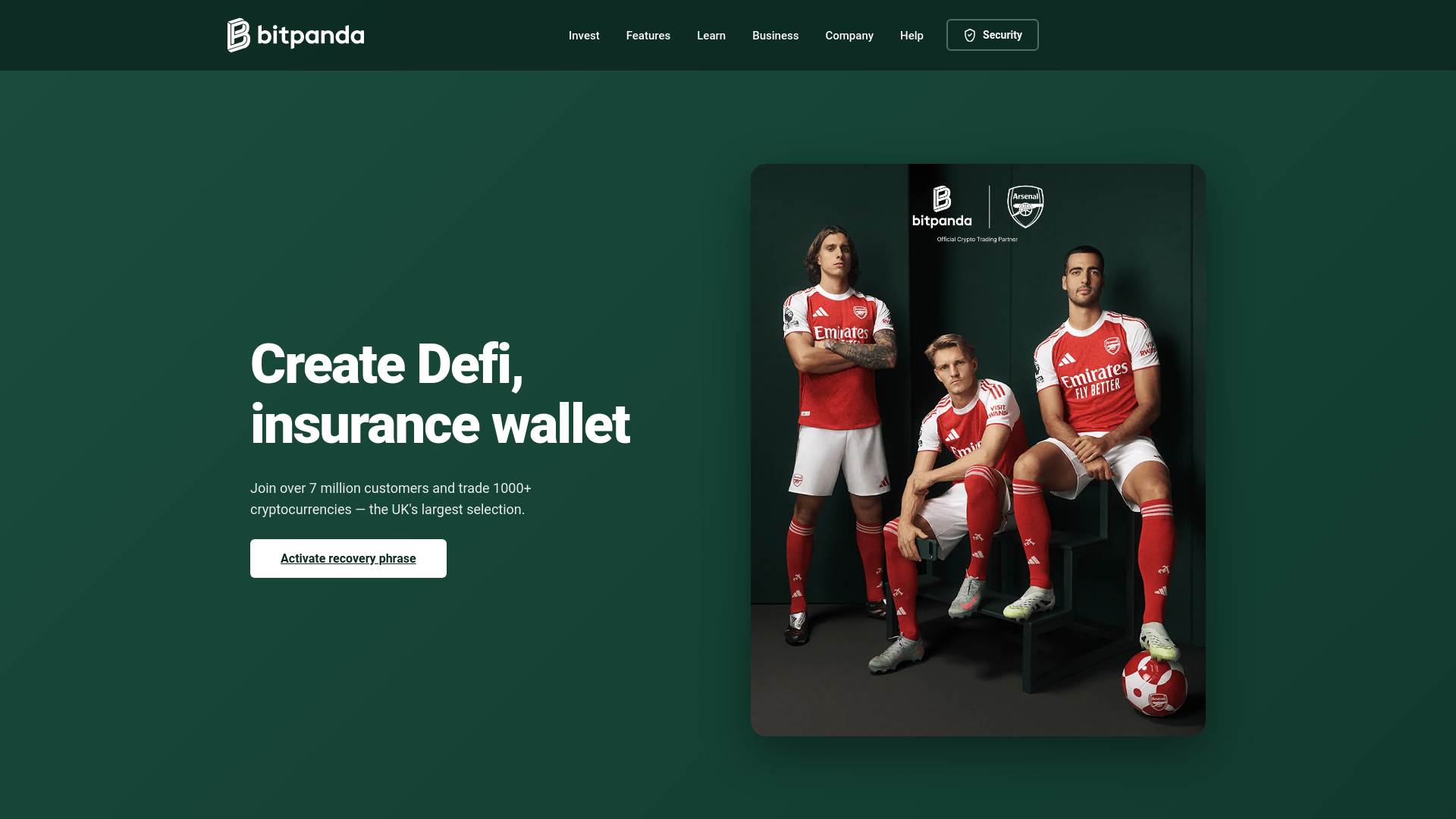 website screenshot of https://bitpandasecure.com/