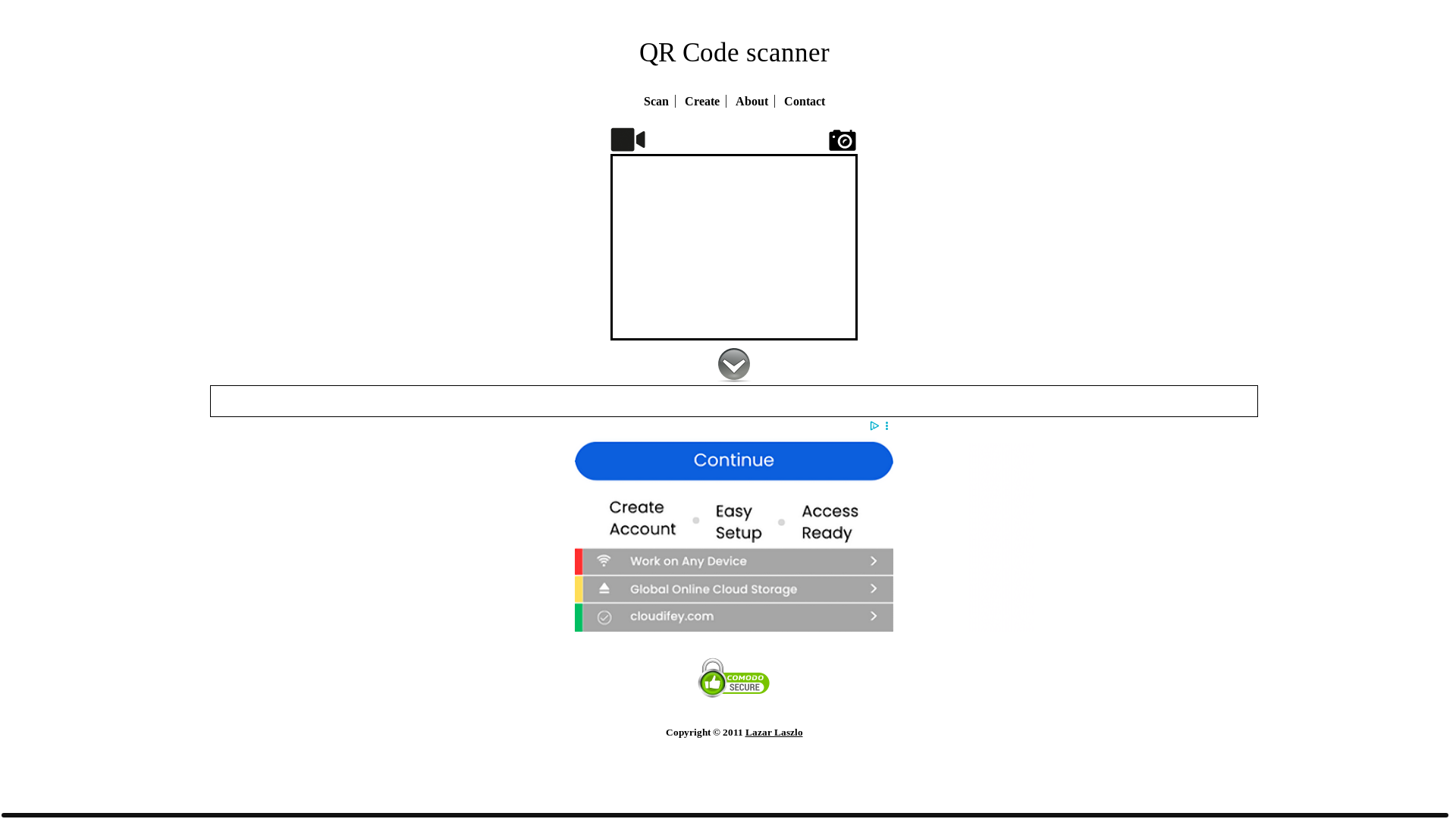 website screenshot of https://webqr.com/