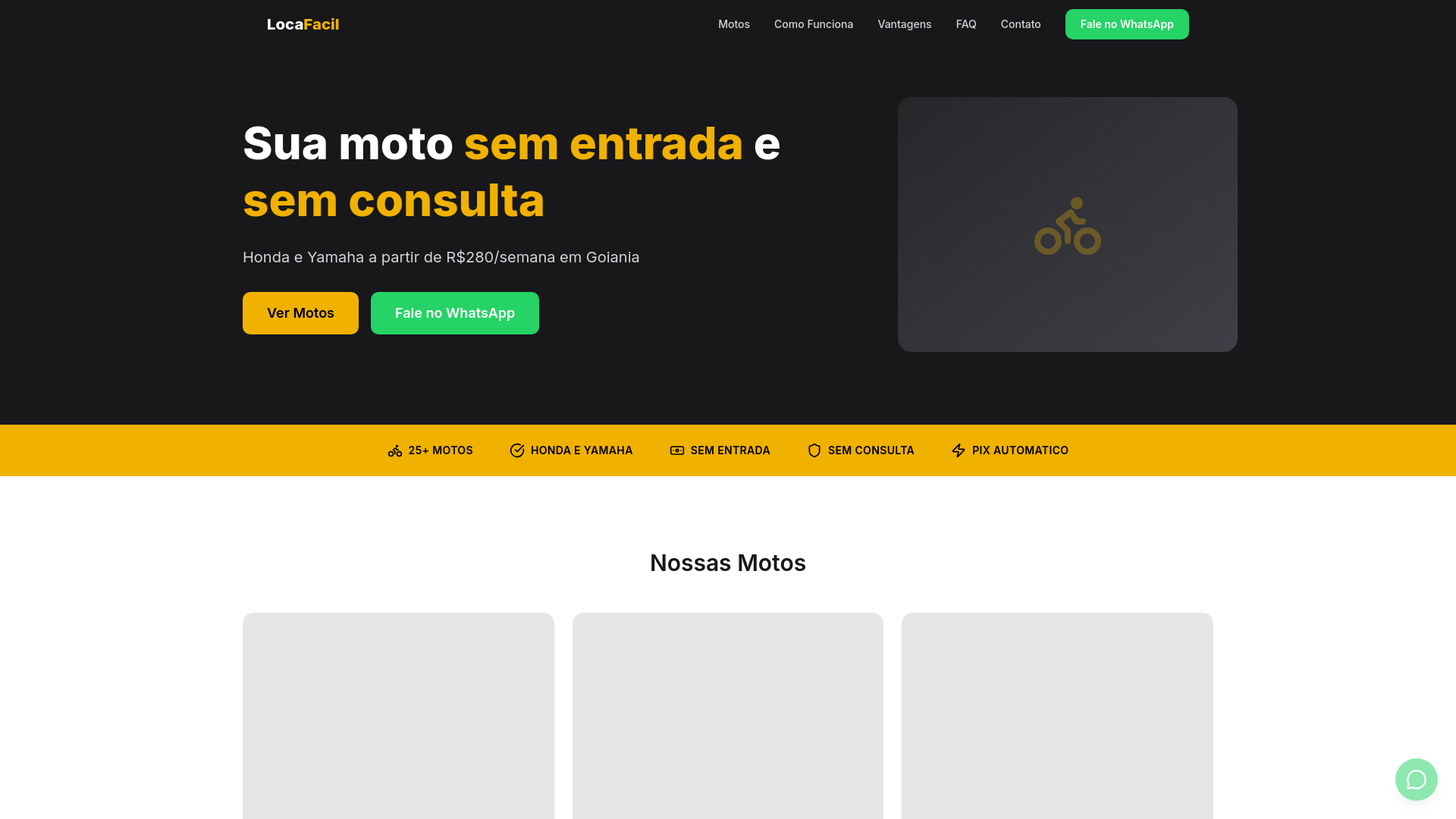 website screenshot of https://locafacilmoto.com.br/