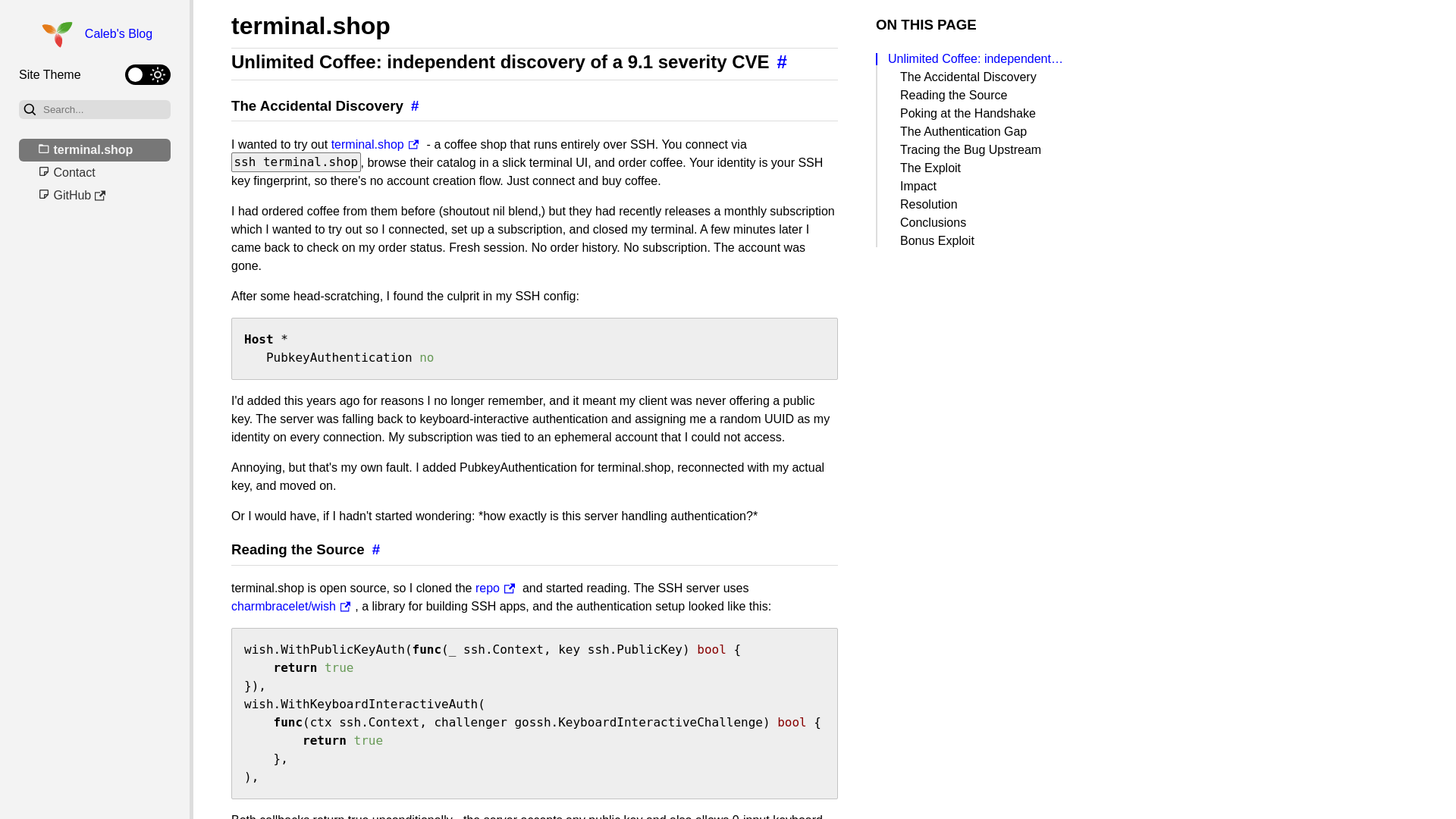 website screenshot of https://blog.nortonweb.org/terminal_free_coffee