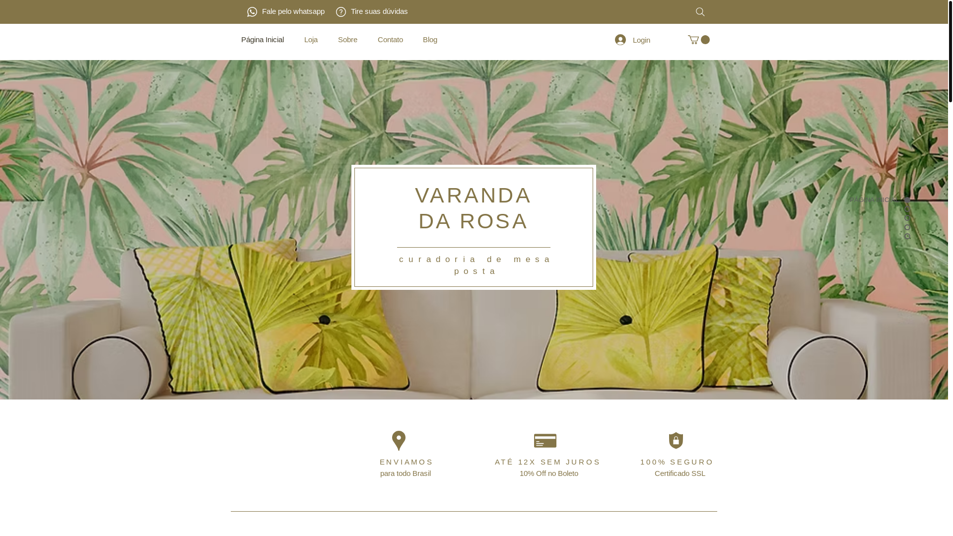 website screenshot of https://varandadarosa.shop/