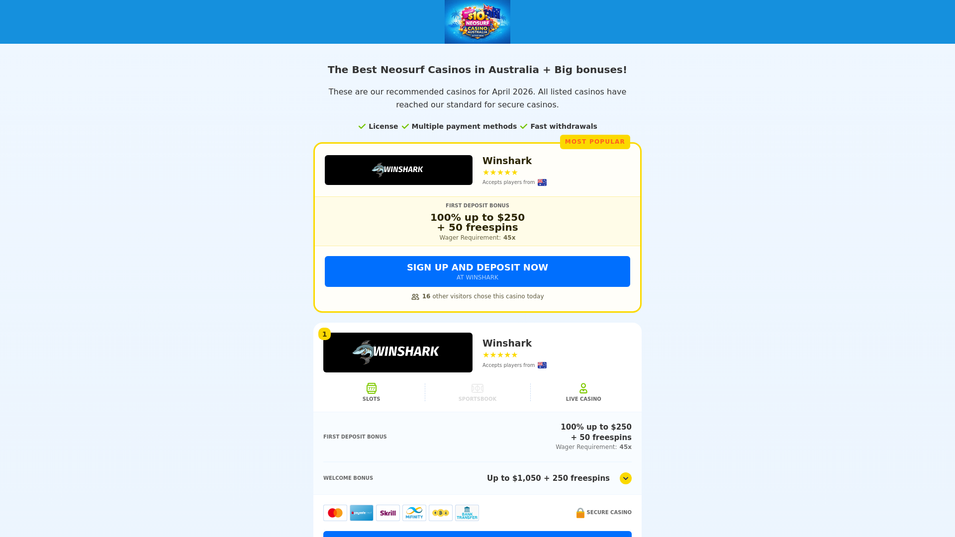 website screenshot of https://10-neosurf-casino-australia.online/