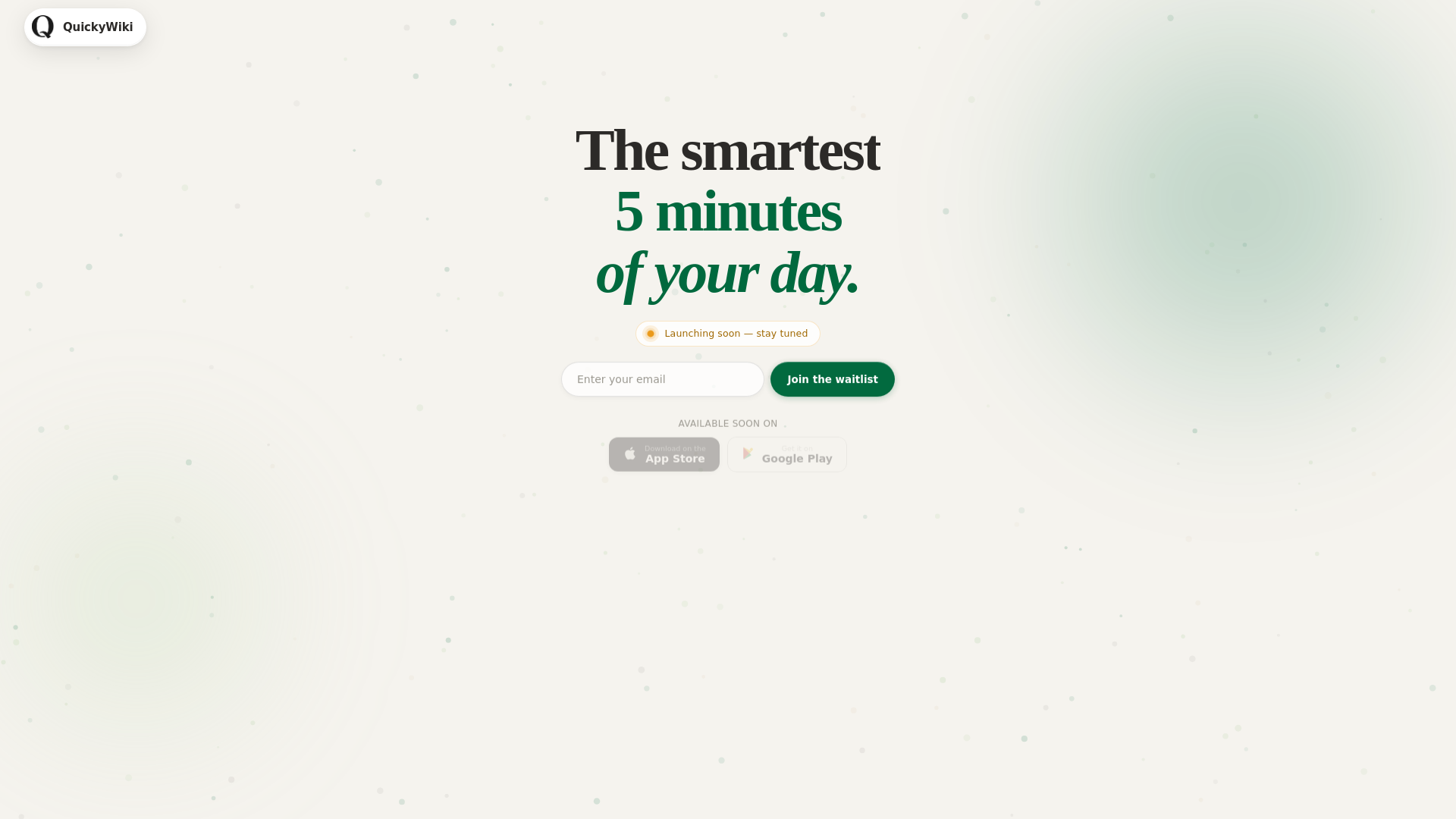 website screenshot of https://quickywiki.app/