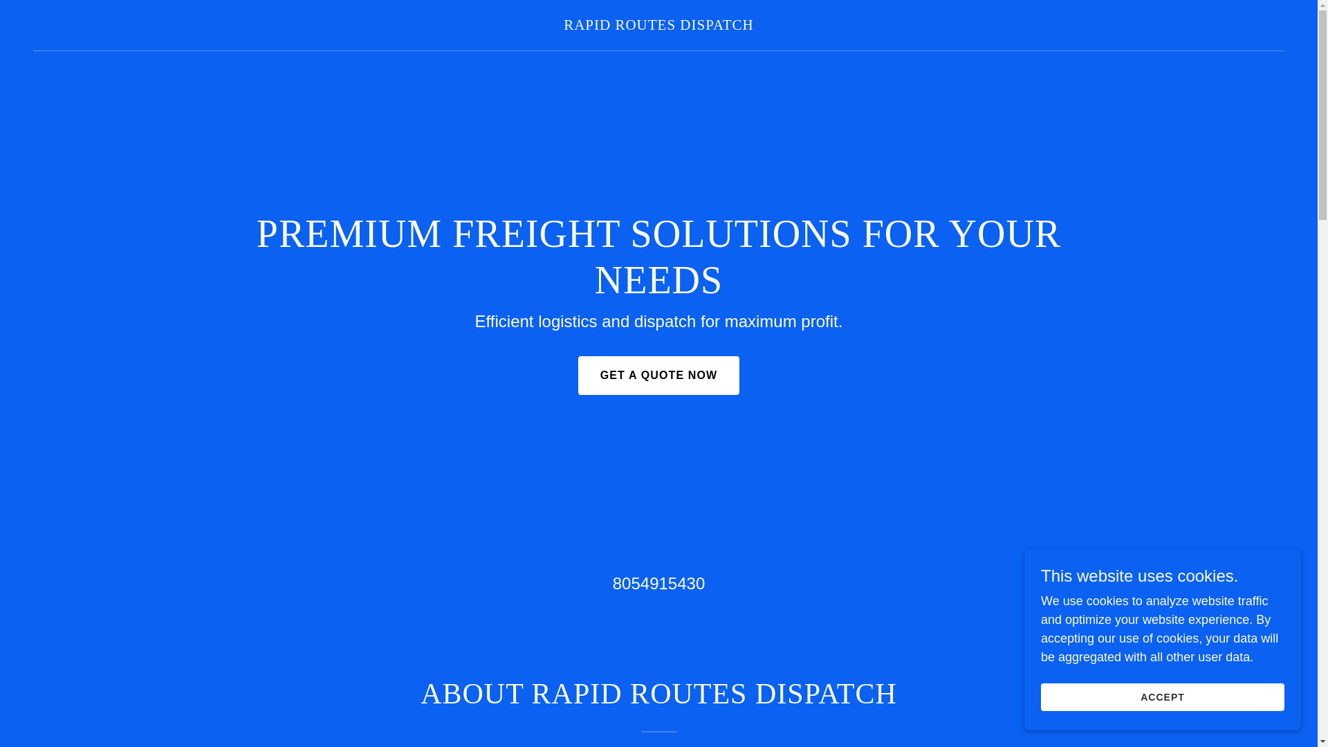 website screenshot of https://rapidroutesdispatch.com/