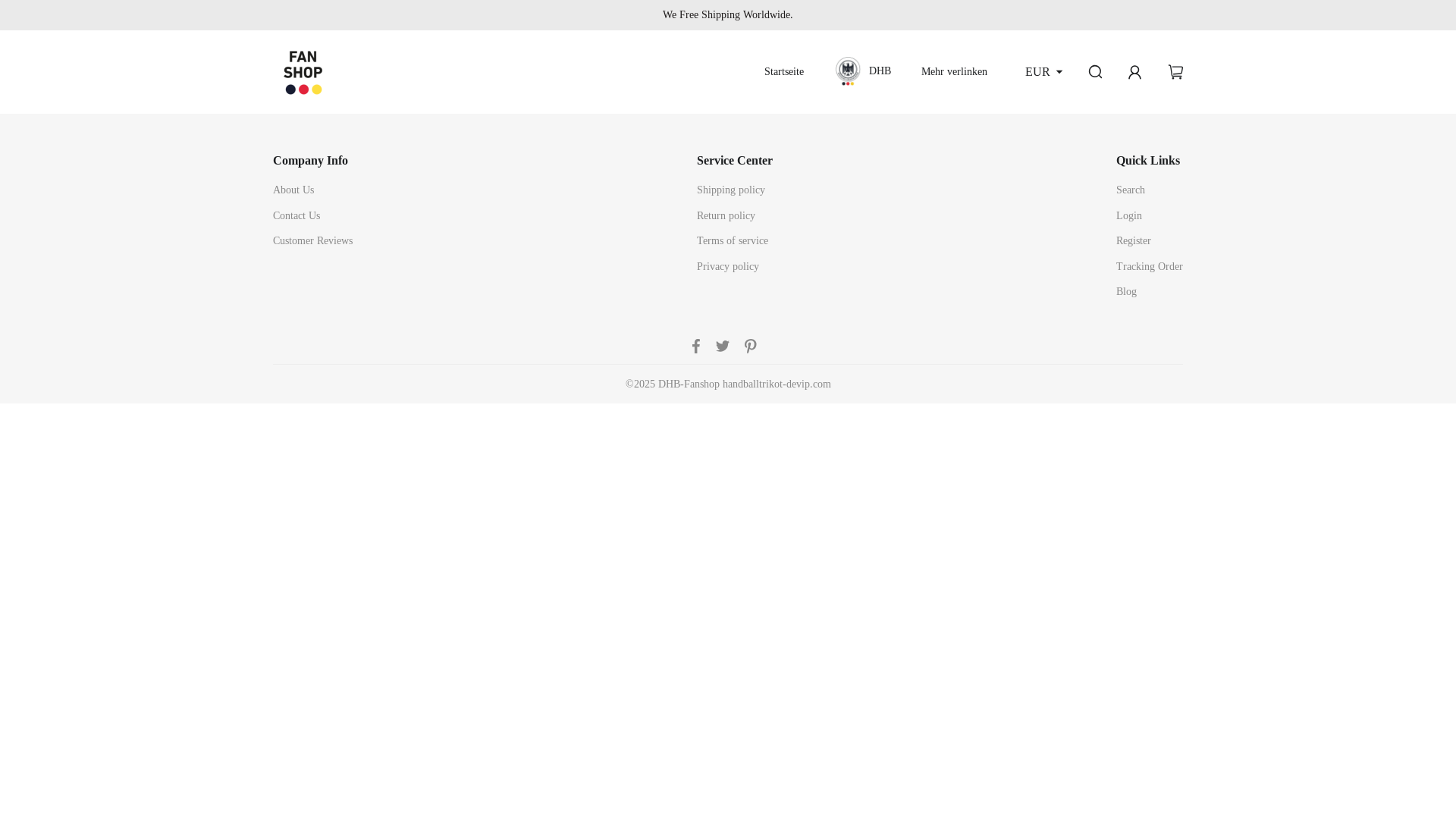 website screenshot of https://handballtrikot-devip.com/