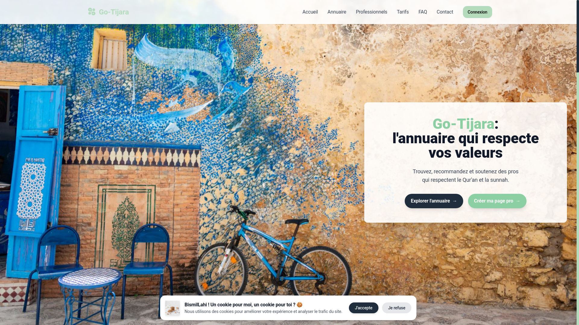 website screenshot of https://go-tijara.com/