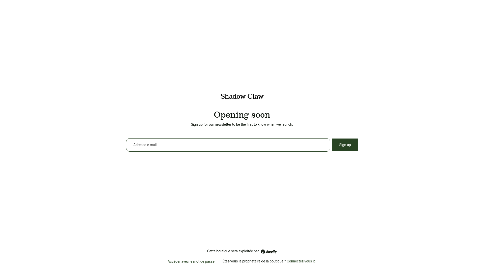 website screenshot of https://shadowclaw.be/