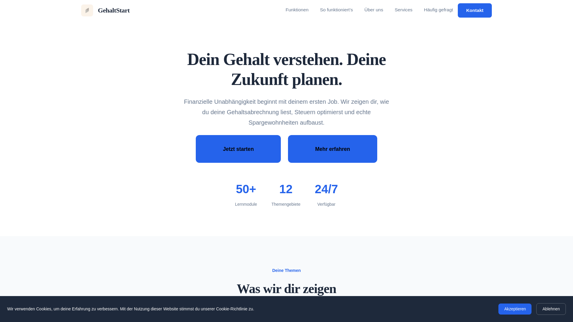 website screenshot of https://gehaltstart.com/