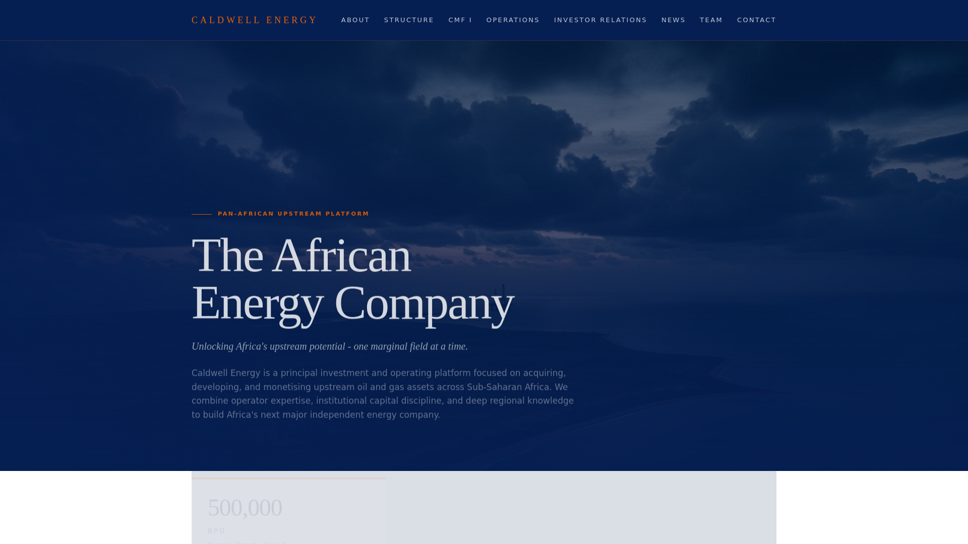 website screenshot of https://caldwellafrica.com/