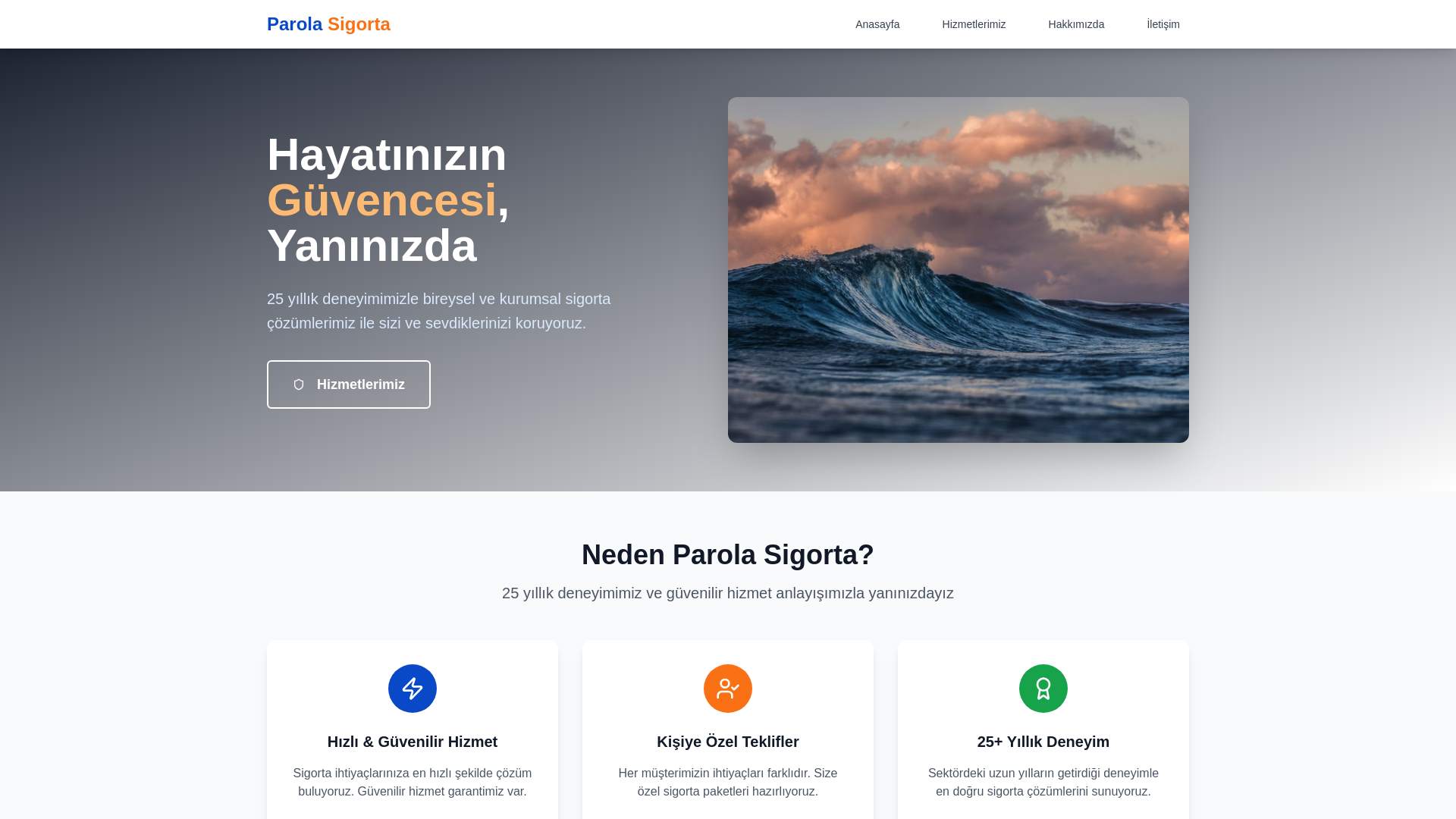 website screenshot of https://parola-sigorta.pages.dev/