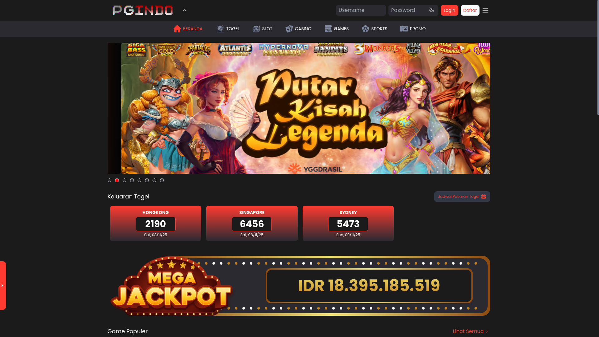 website screenshot of https://pgindterpercaya.shop/