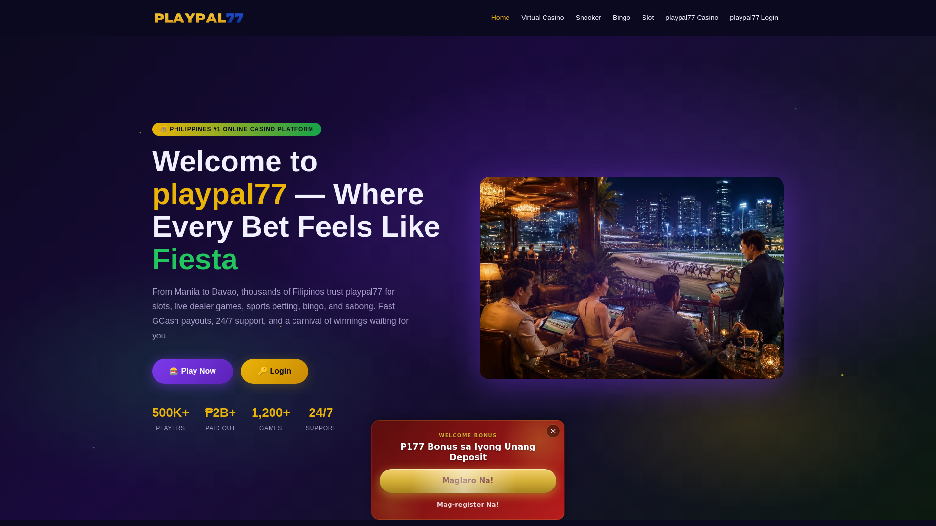 website screenshot of https://playpal77.app/