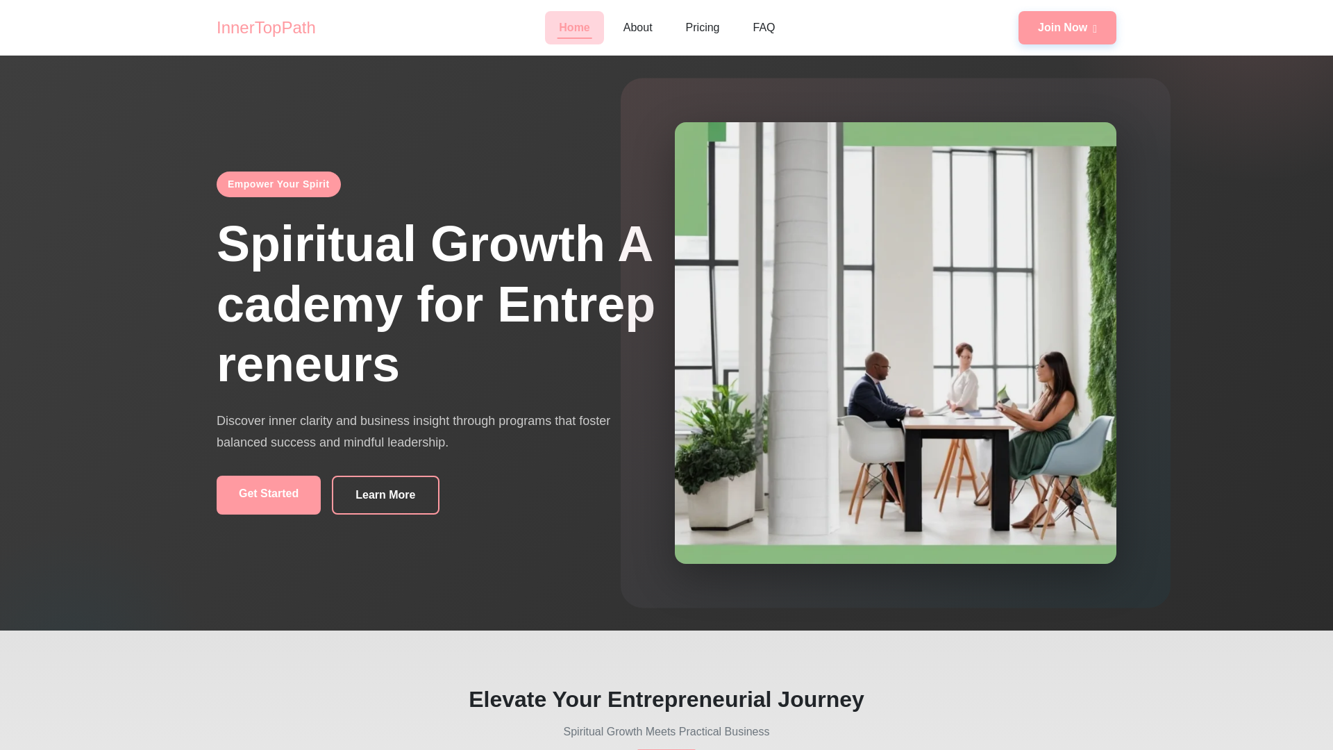 website screenshot of https://innertoppath.link