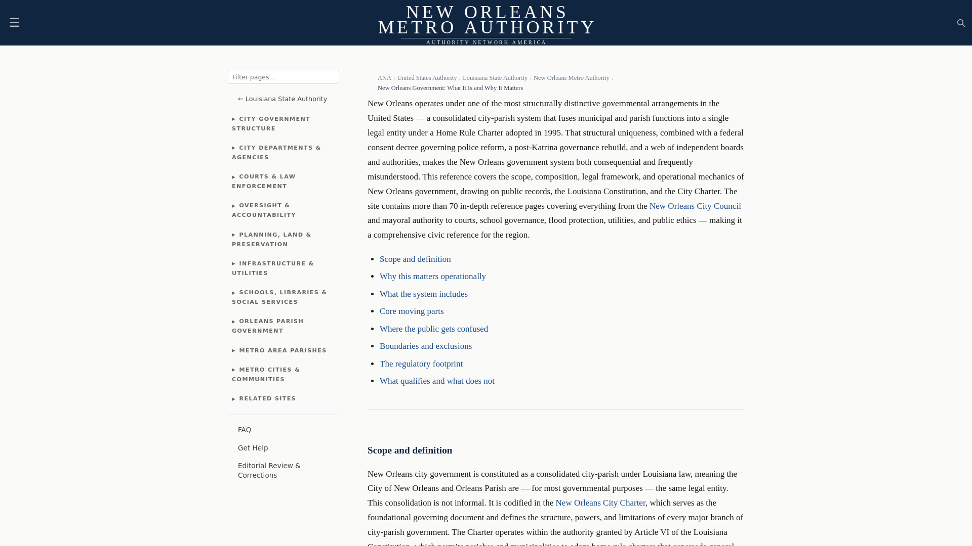 website screenshot of https://neworleansmetroauthority.com/