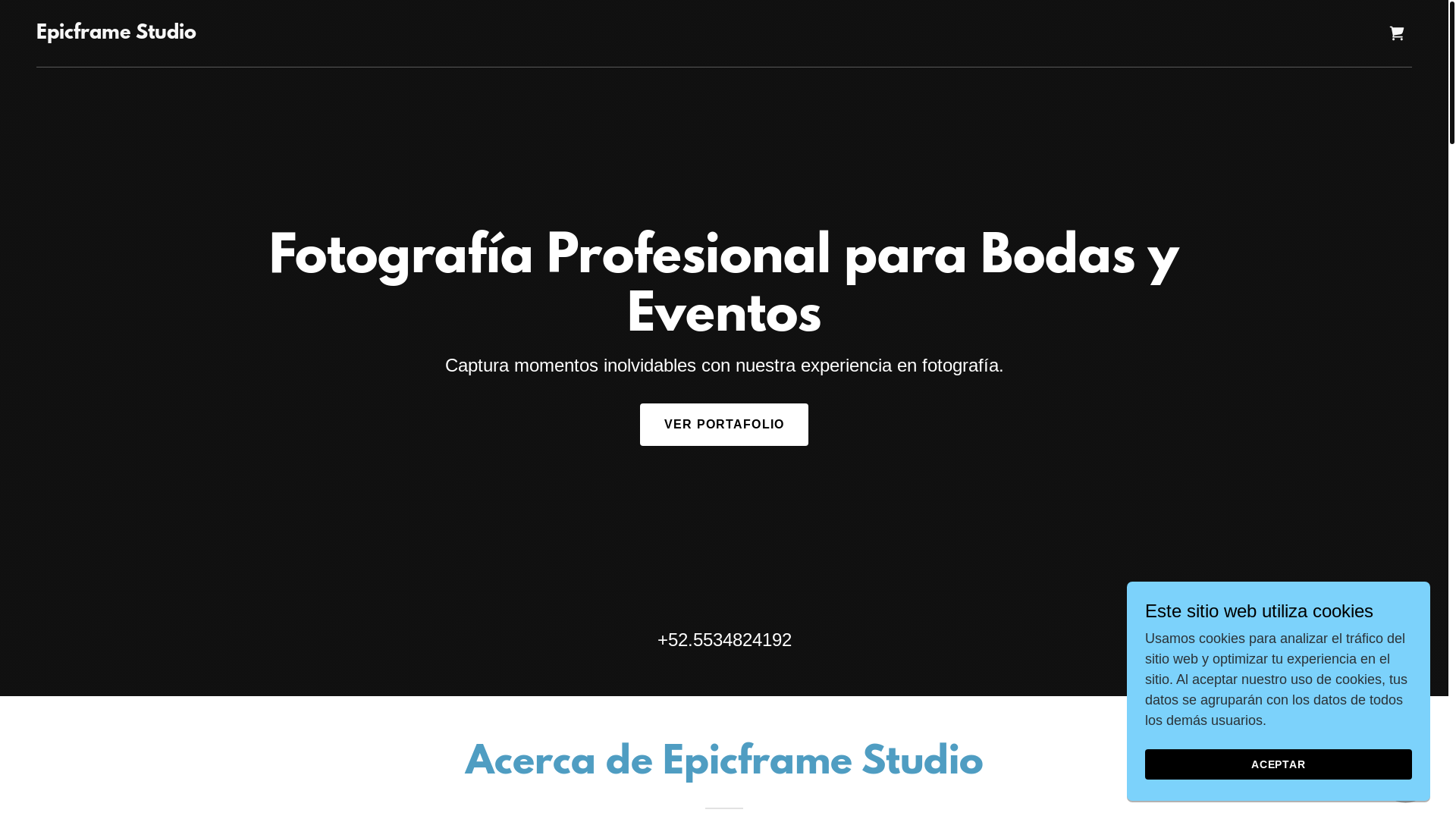 website screenshot of https://epicframestudio.com.mx/