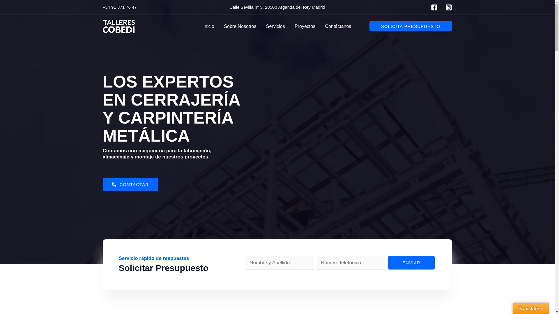 website screenshot of https://tallerescobedi.com/