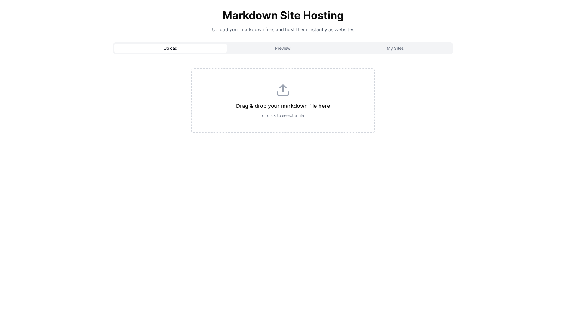 website screenshot of https://markdownsite.xyz/