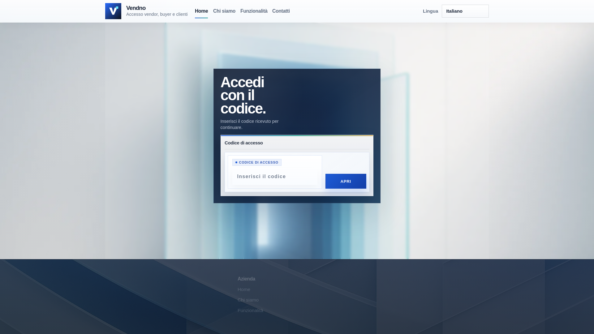 website screenshot of https://vendno.com/it/
