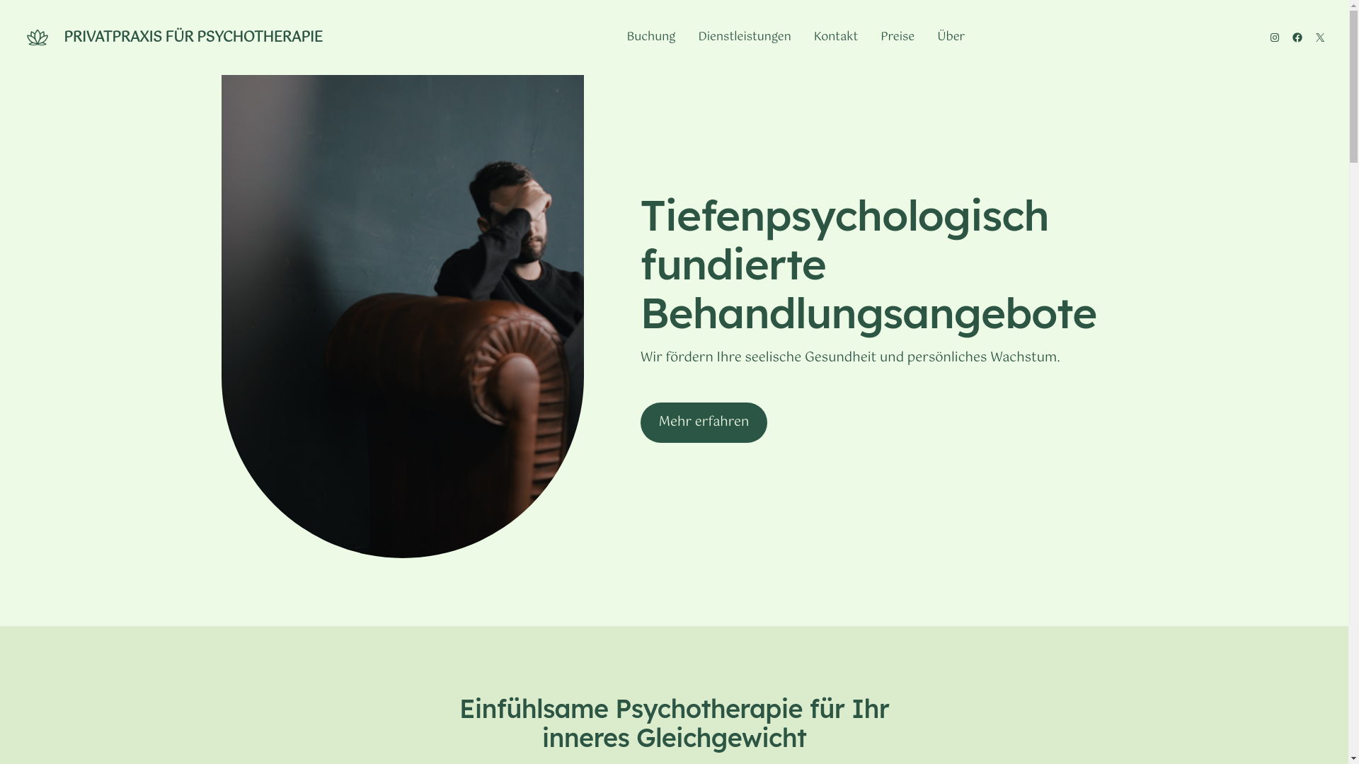 website screenshot of https://psychotherapie-oberender.de/