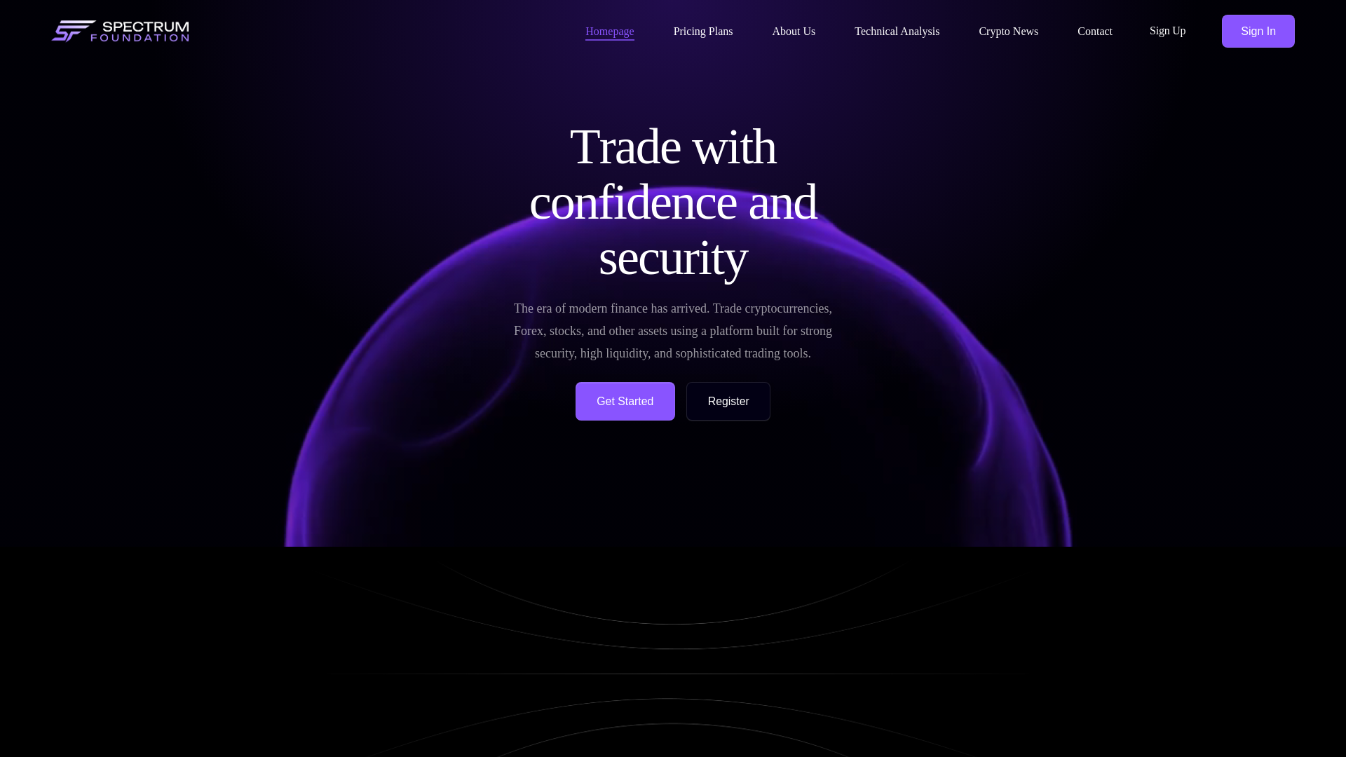 website screenshot of https://spectrumfoundation.co/