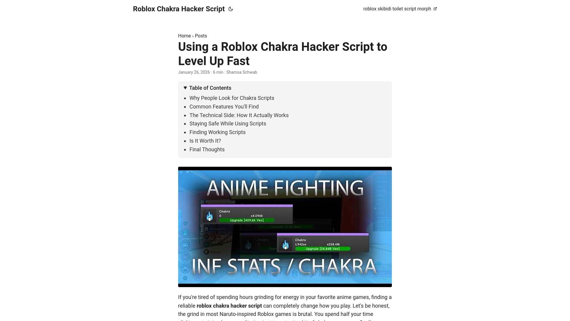 website screenshot of https://roblox-chakra-hacker-script.pages.dev/