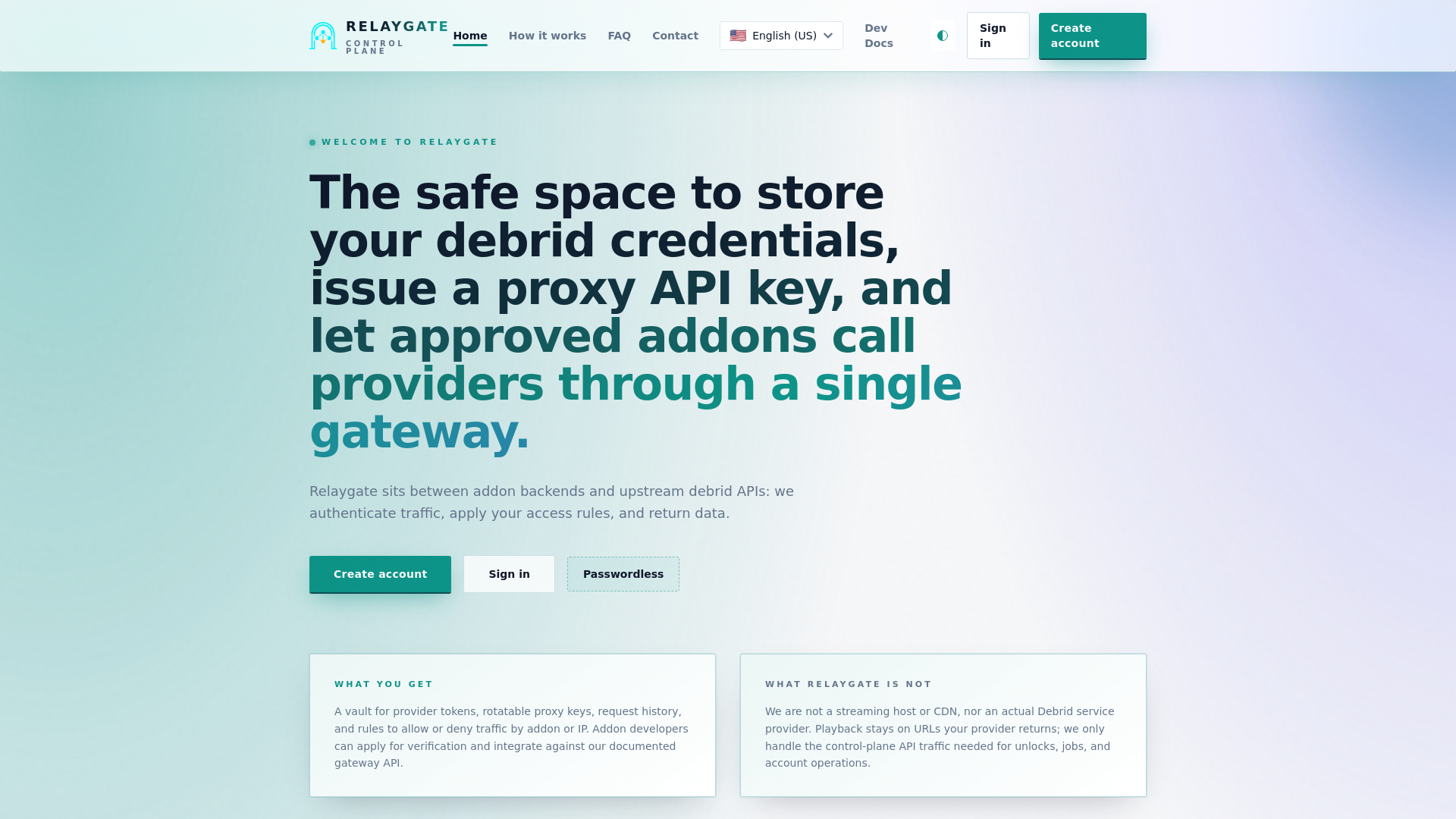 website screenshot of https://relaygate.xyz