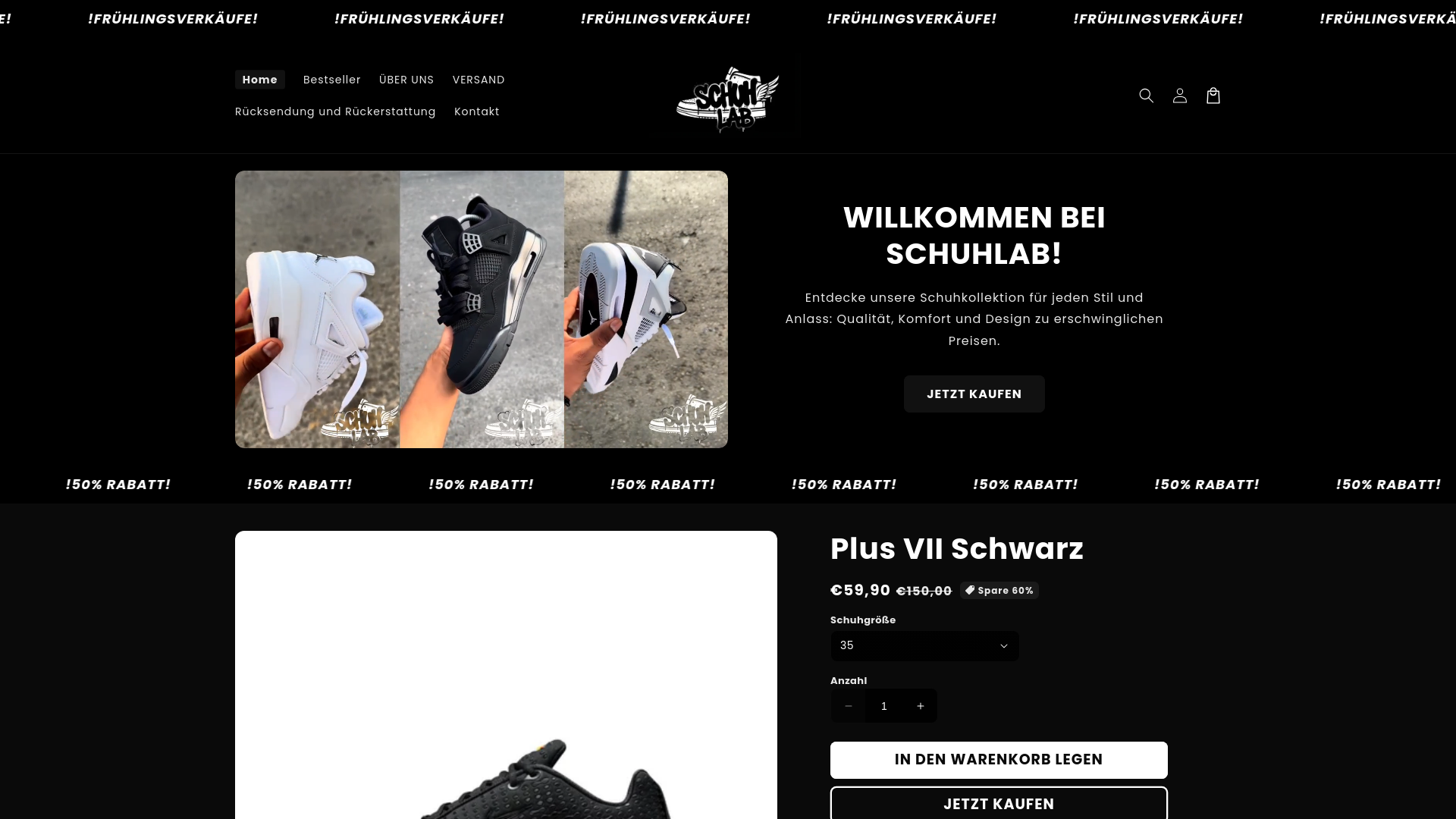 website screenshot of https://schuhlab.com/
