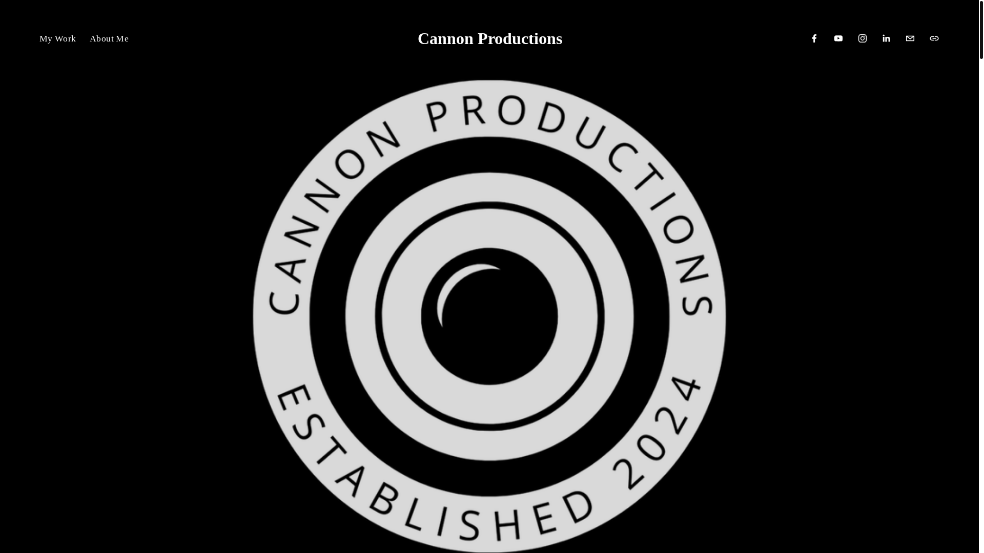 website screenshot of https://ahcannonproductions.com/