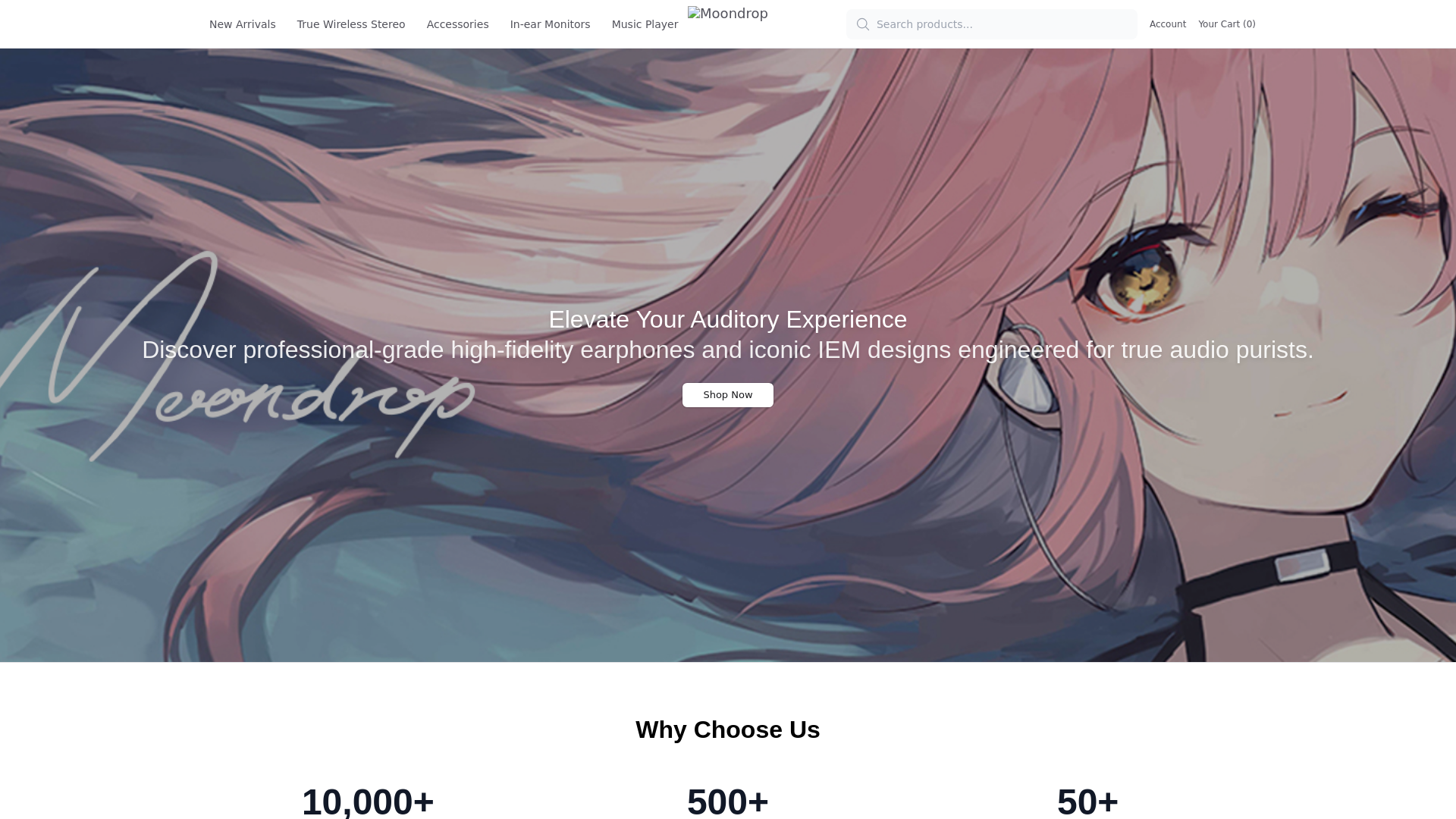 website screenshot of https://getmoondrop.shop/