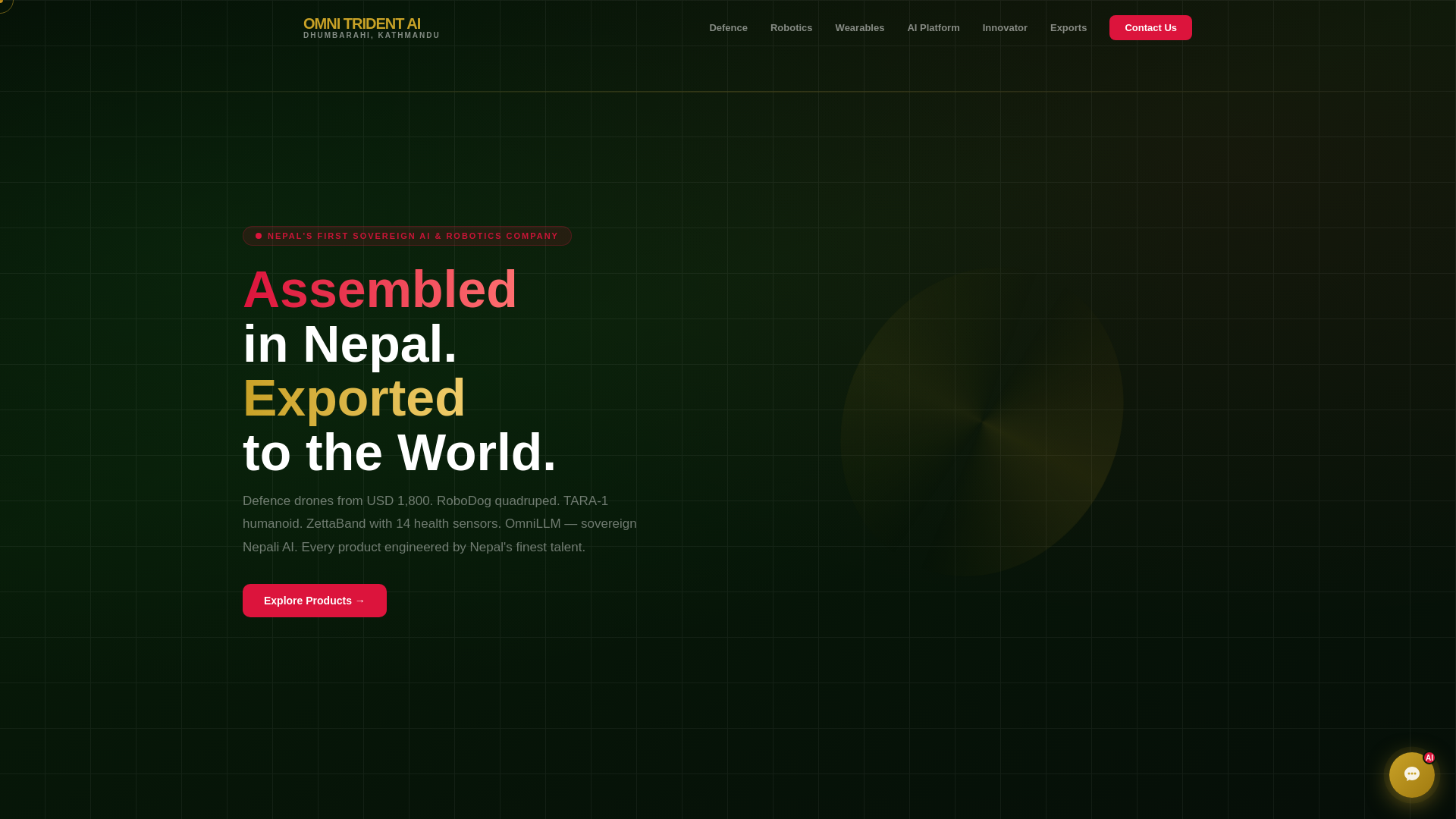 website screenshot of https://omnitridentai.com/