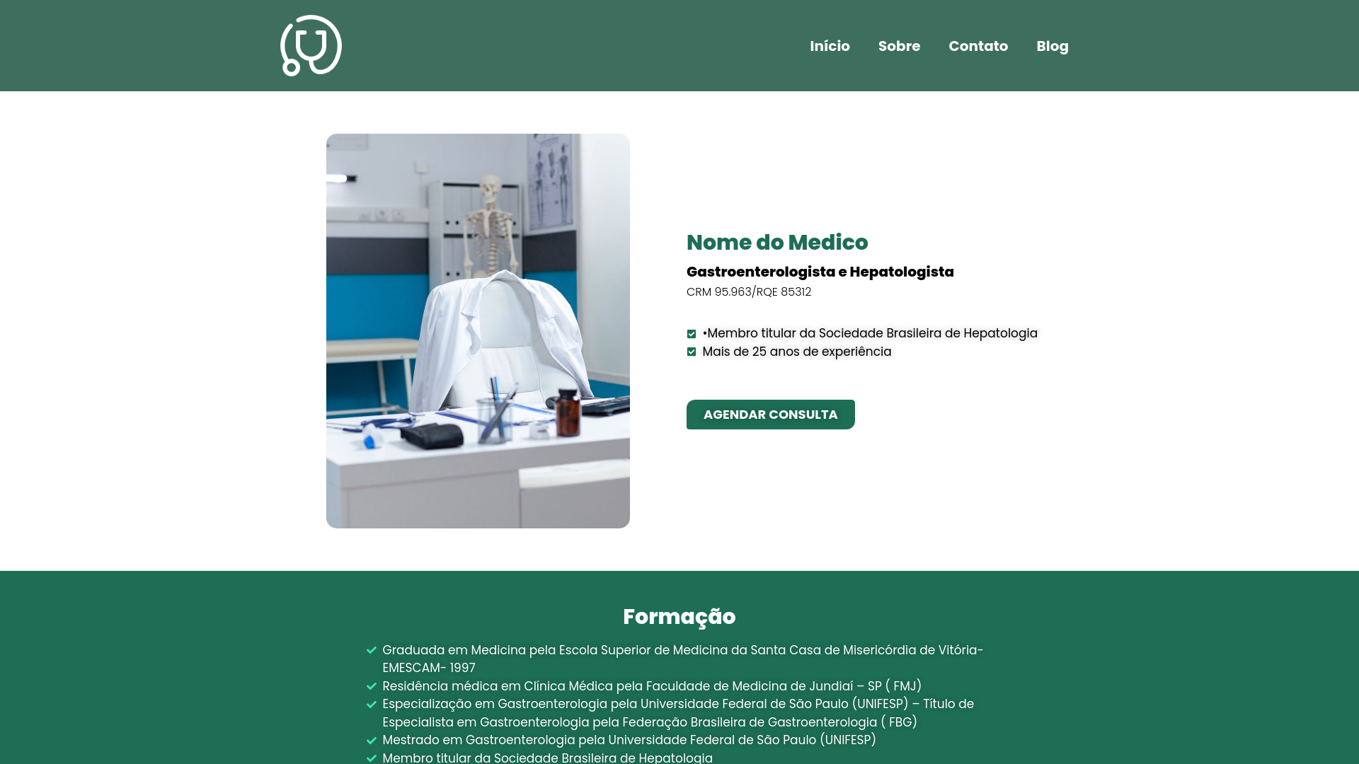 website screenshot of https://draiandrazarosgastro.com.br/