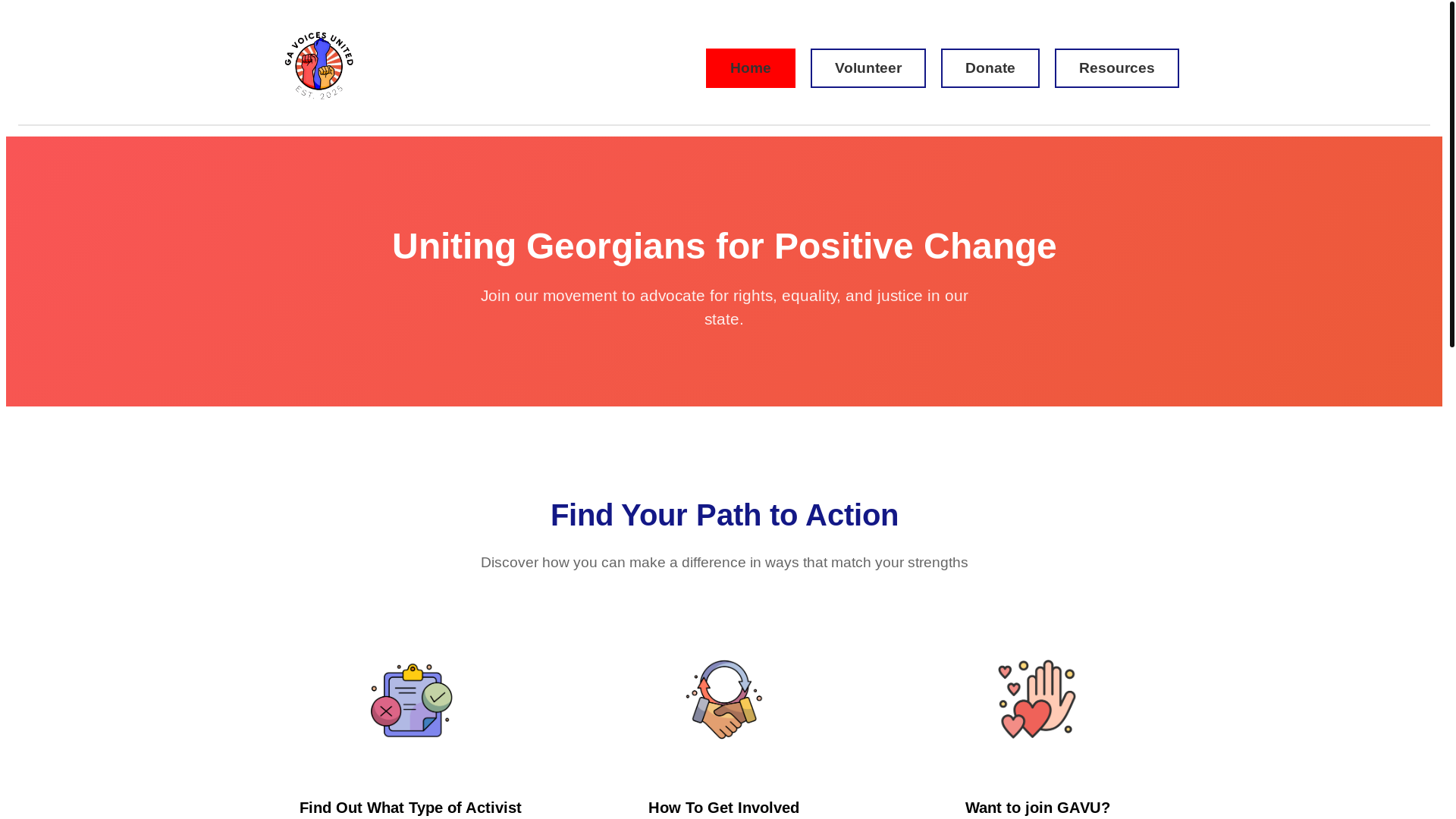 website screenshot of https://georgiavoicesunited-org.pages.dev/
