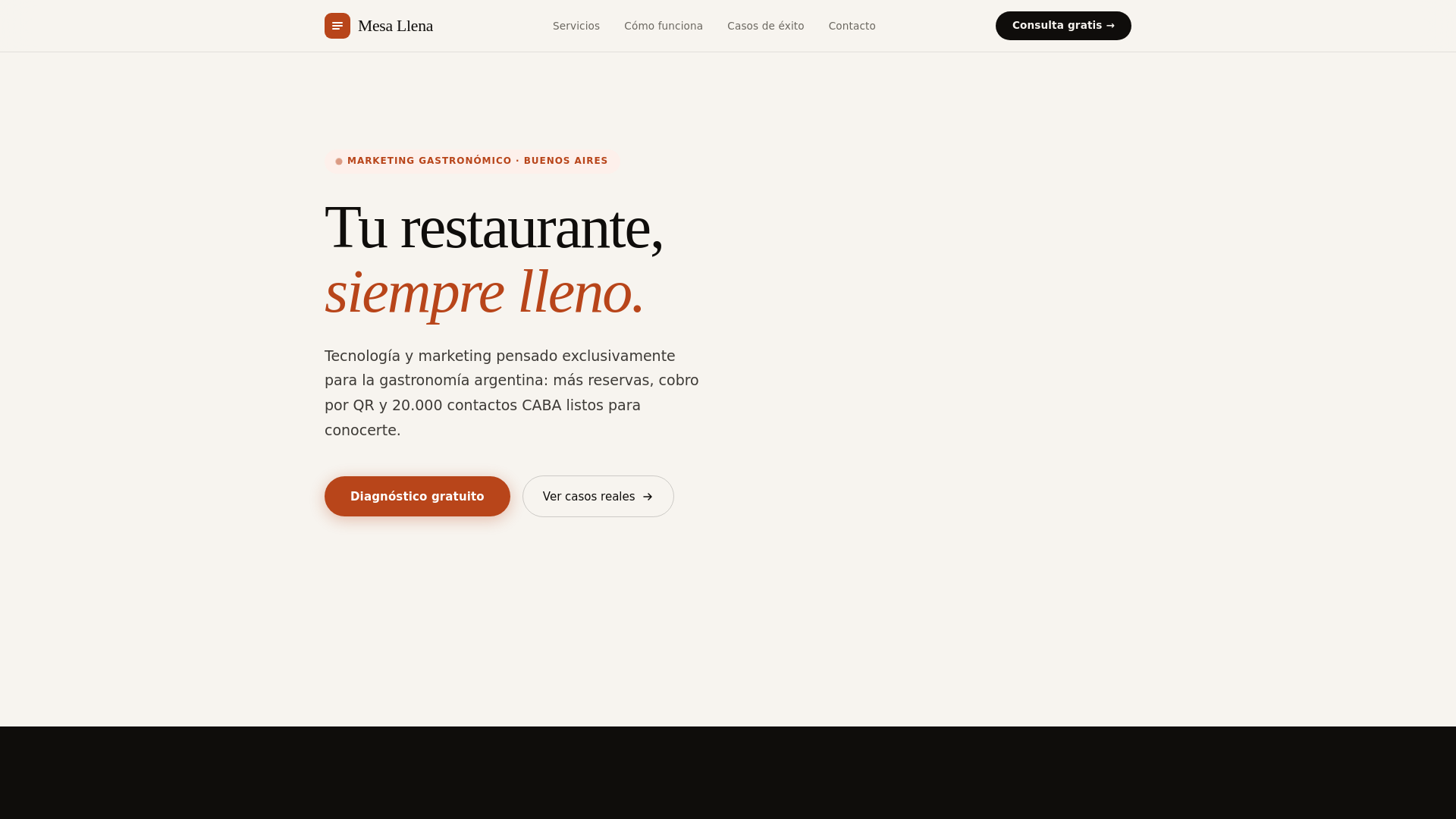 website screenshot of https://mesallena.com.ar/