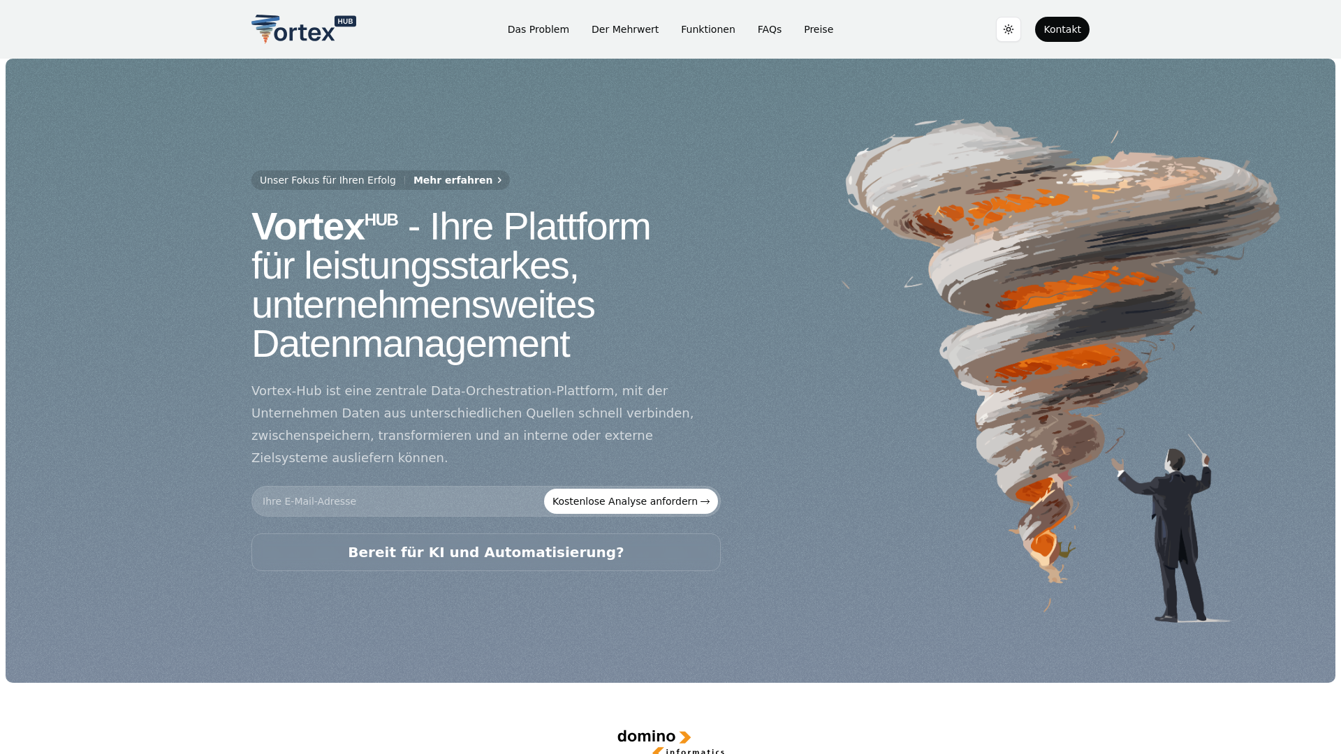 website screenshot of https://ortex-hub.com/
