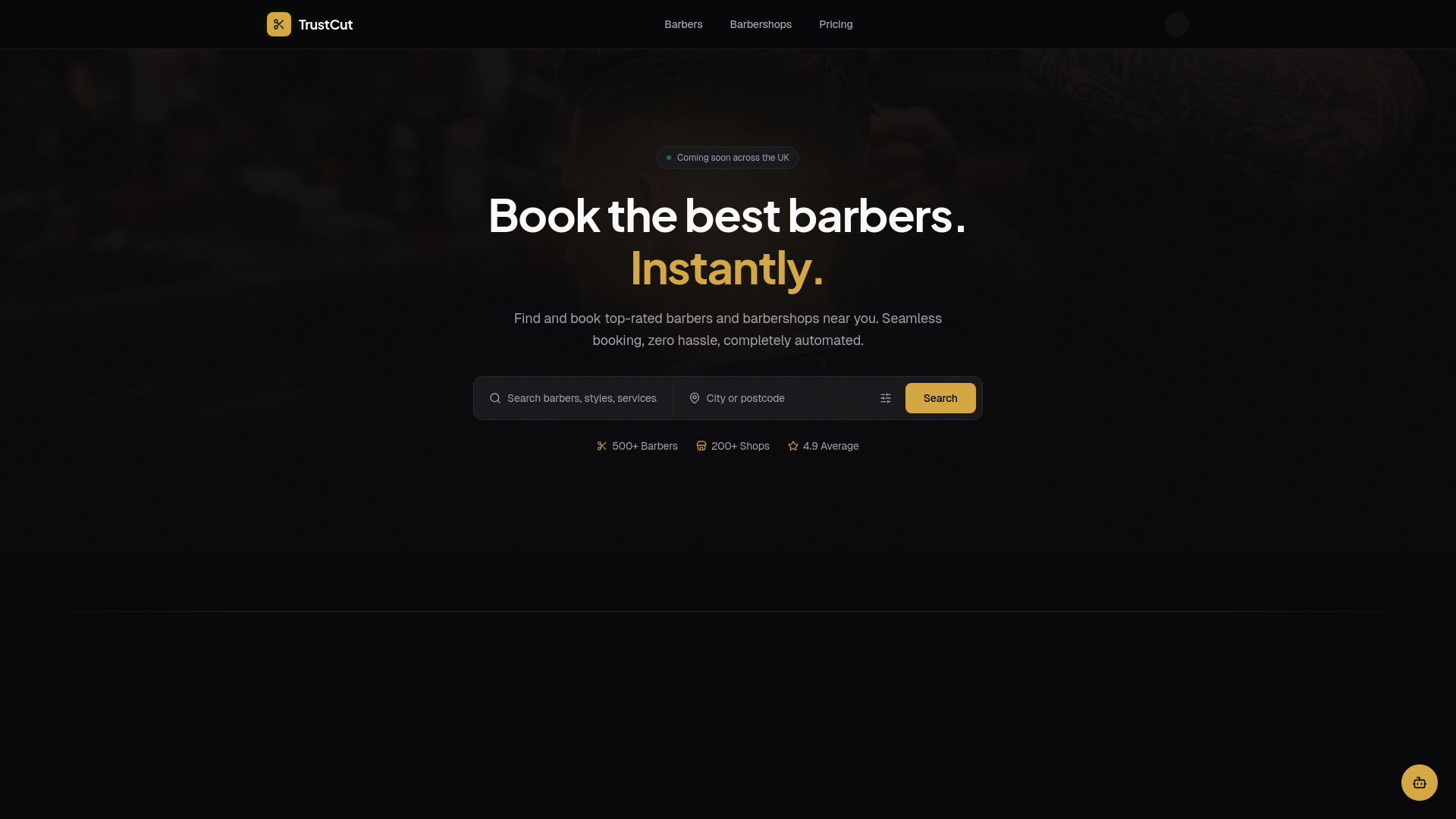 website screenshot of https://trustcut.uk/