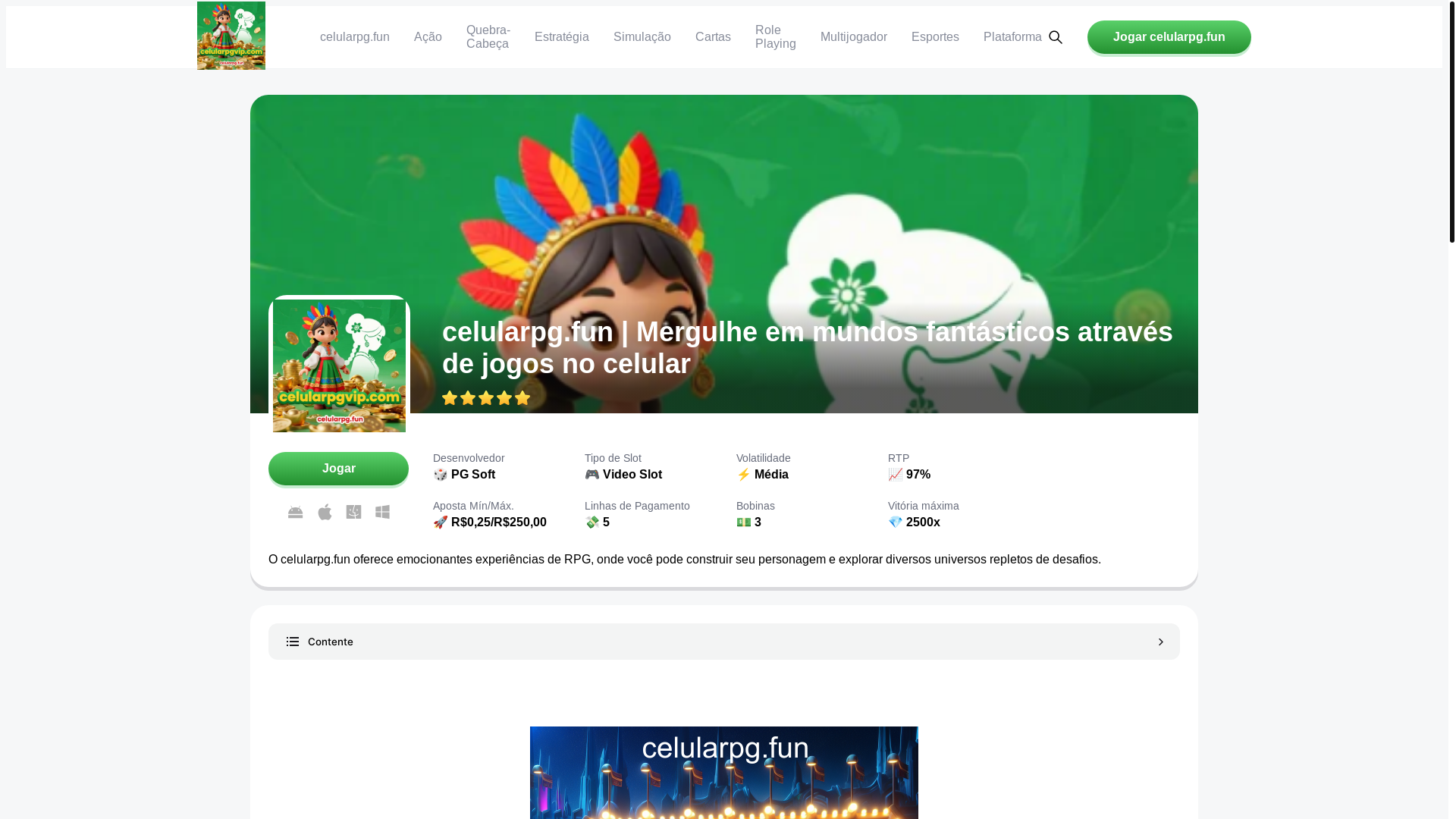 website screenshot of https://celularpgvip.com/